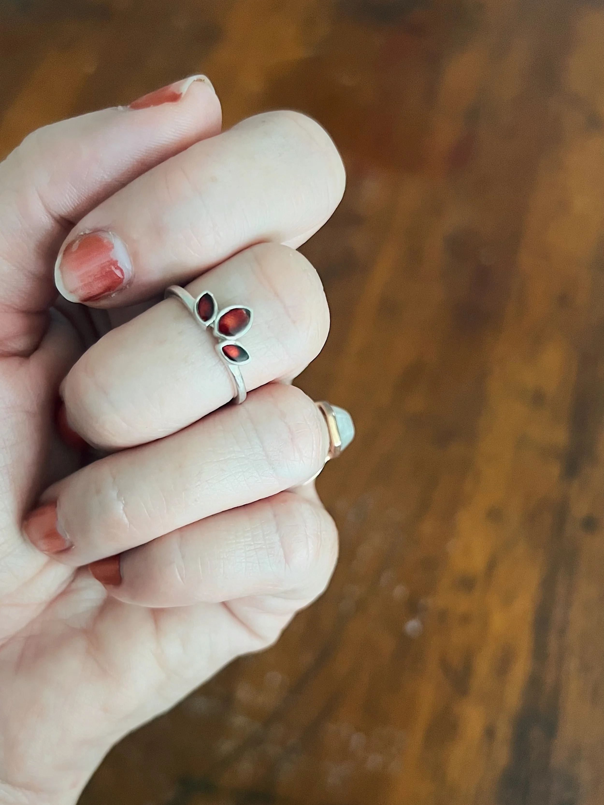 Returned home from Denver to this beauty in our mailbox from @bloodandresin &mdash;this lovely ring contains the blood of Mike, myself and our daughter. What a treasure! 🖤🩸😍💍 

Thank you, sir, for this beautiful piece. 🤩