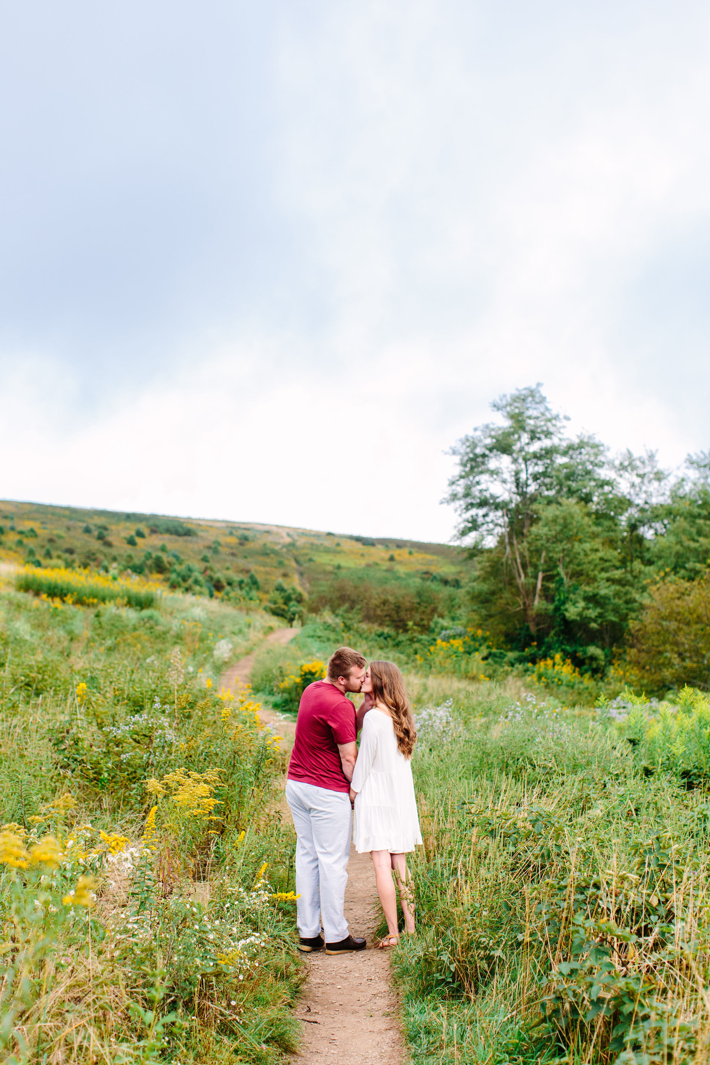 Max Patch Summer Engagement Photos on the Flower-covered Mountaintop 