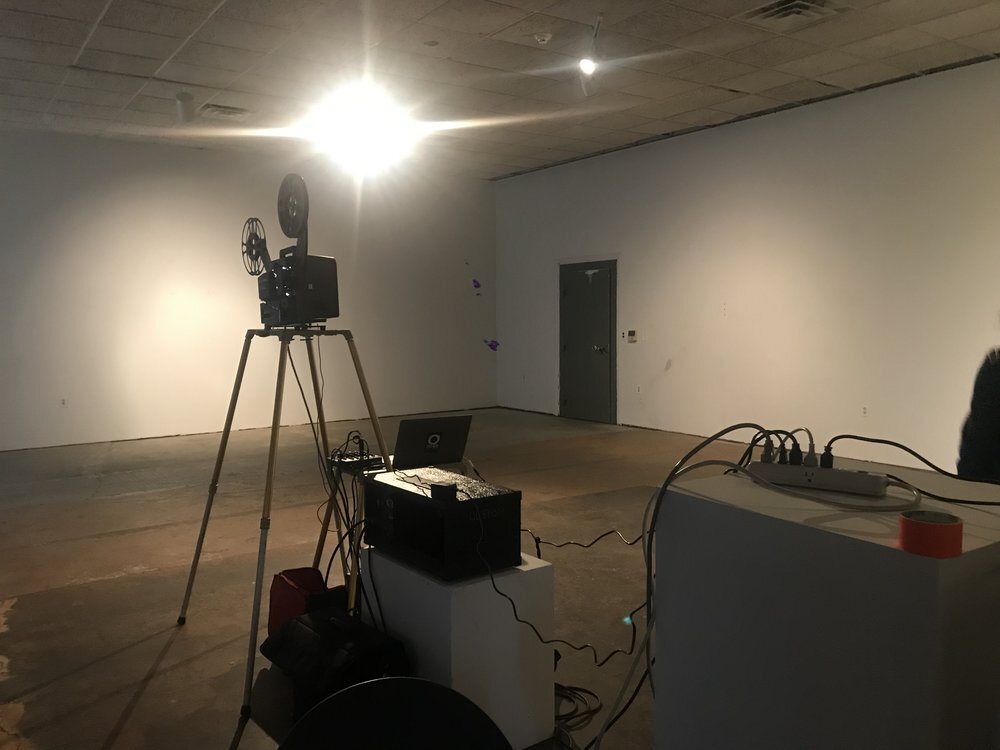 Guest artist Warren Cockerham's set up