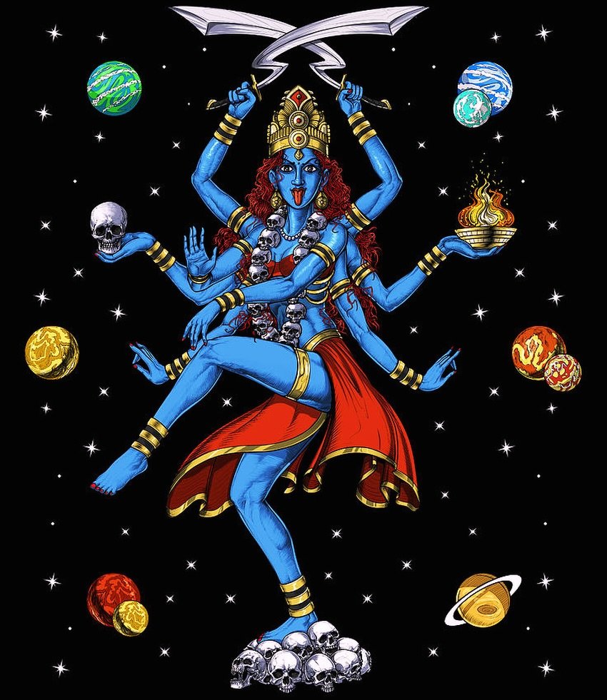 ✨🔱🔥👁️🔥🔱✨
TODAY WE CELEBRATE KALI JAYANTI 💙

Why do we fear Kali?

Perhaps because we still fear
the power that lives within us.

The infinite darkness.
The power to cut like a sword.
Our untamed fire.
Our capacity to destroy
what can no longer 