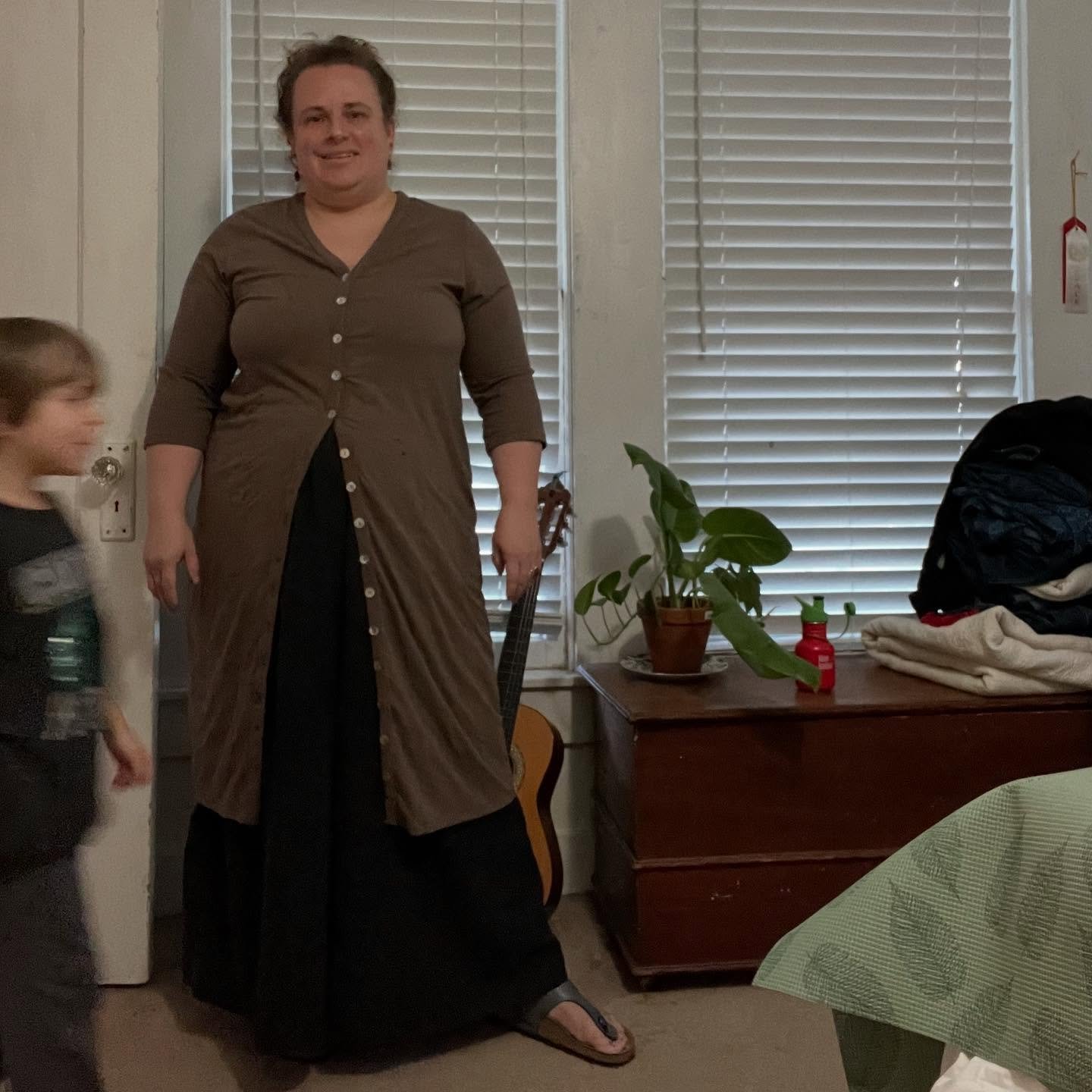 Last day. #memademay sewing and momming in Thursday dress and Saturday pleat pants.