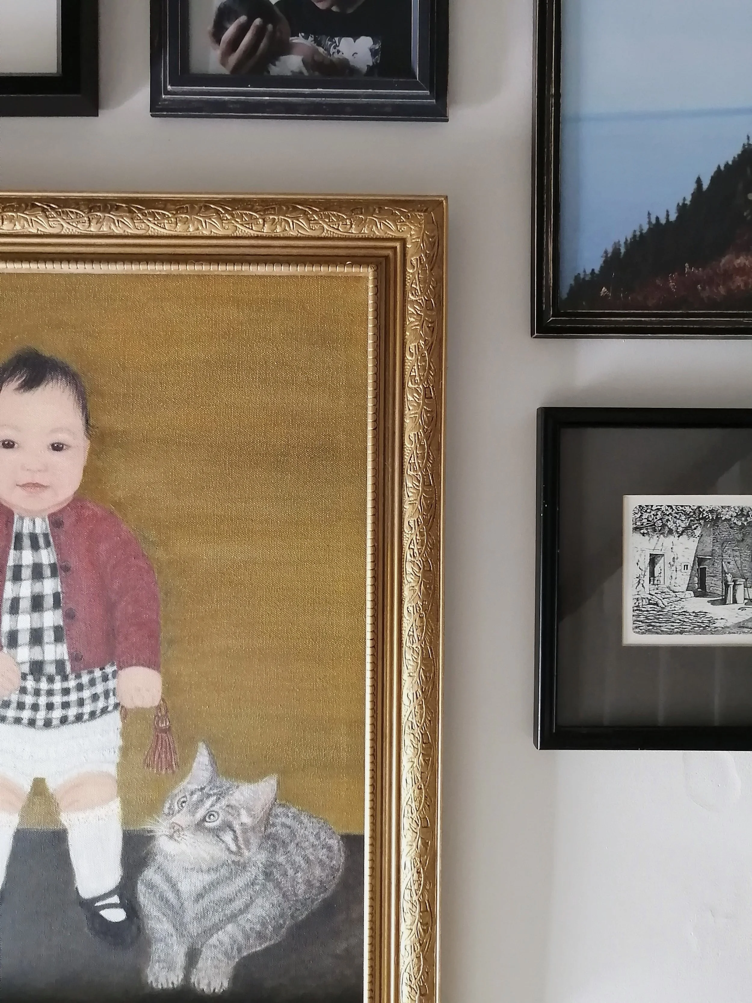 Eclectic gallery wall assorted mix of frames - Cheryl Lee Interiors