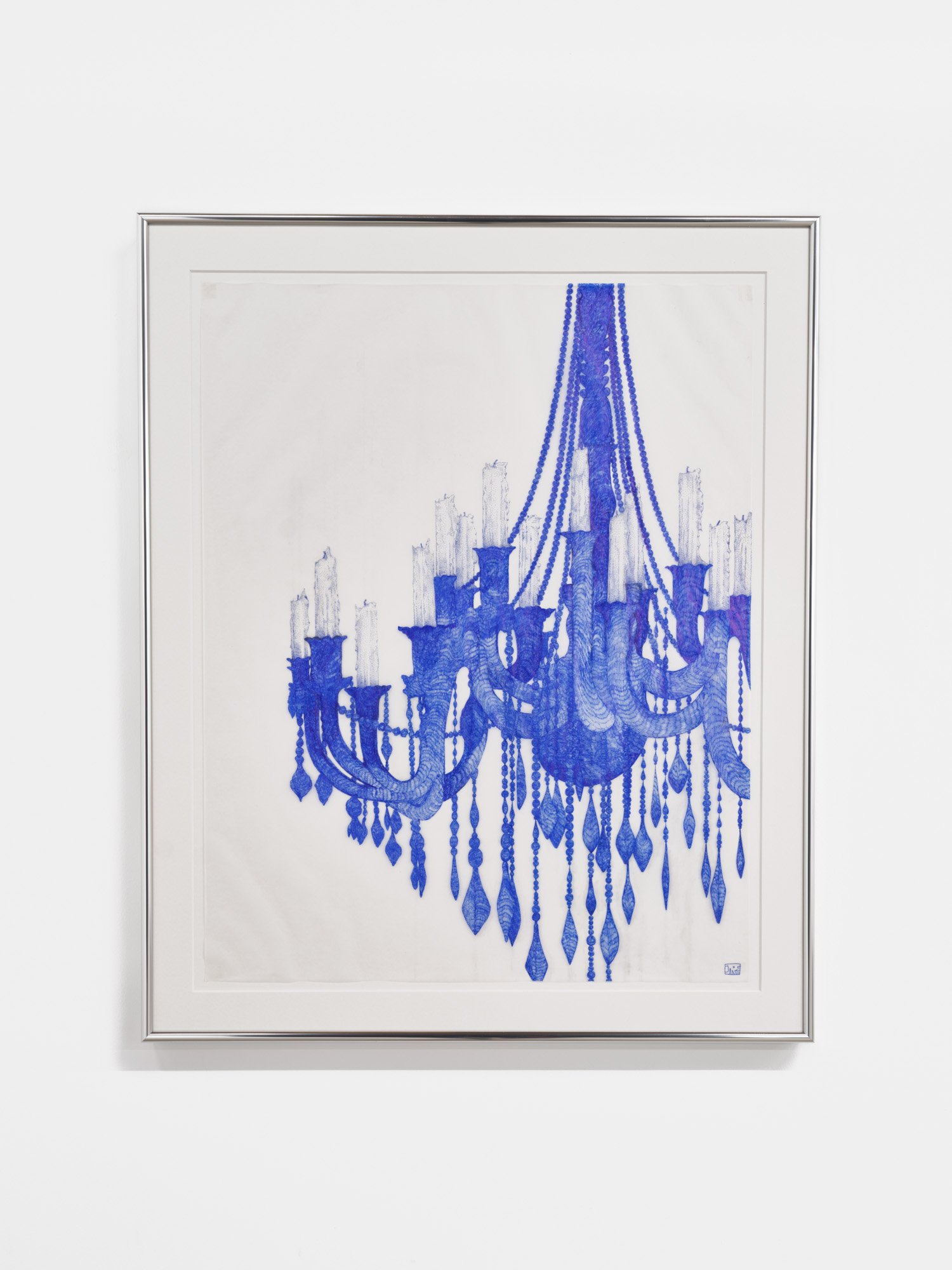   a chandelier , 2025  Ballpoint pen on vellum  19 x 26 inches 