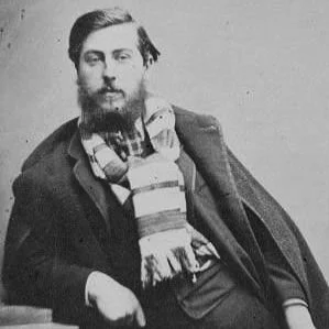 Vintage black and white photograph of composer Leo Delibes.