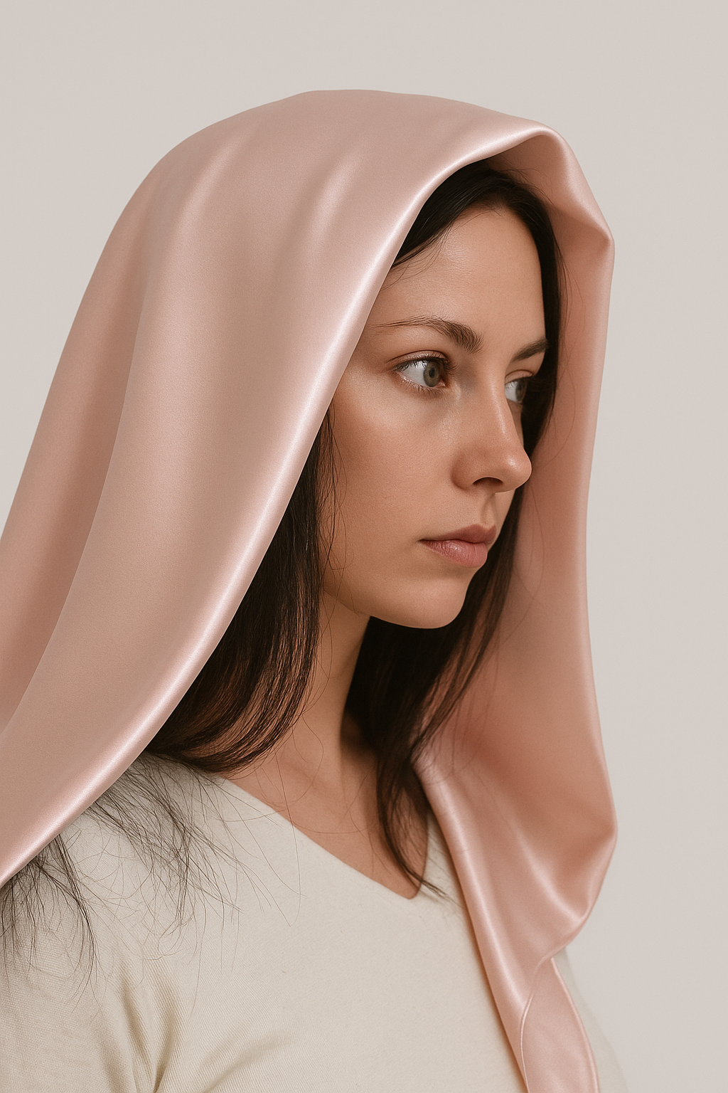 Pink soft satin scarf