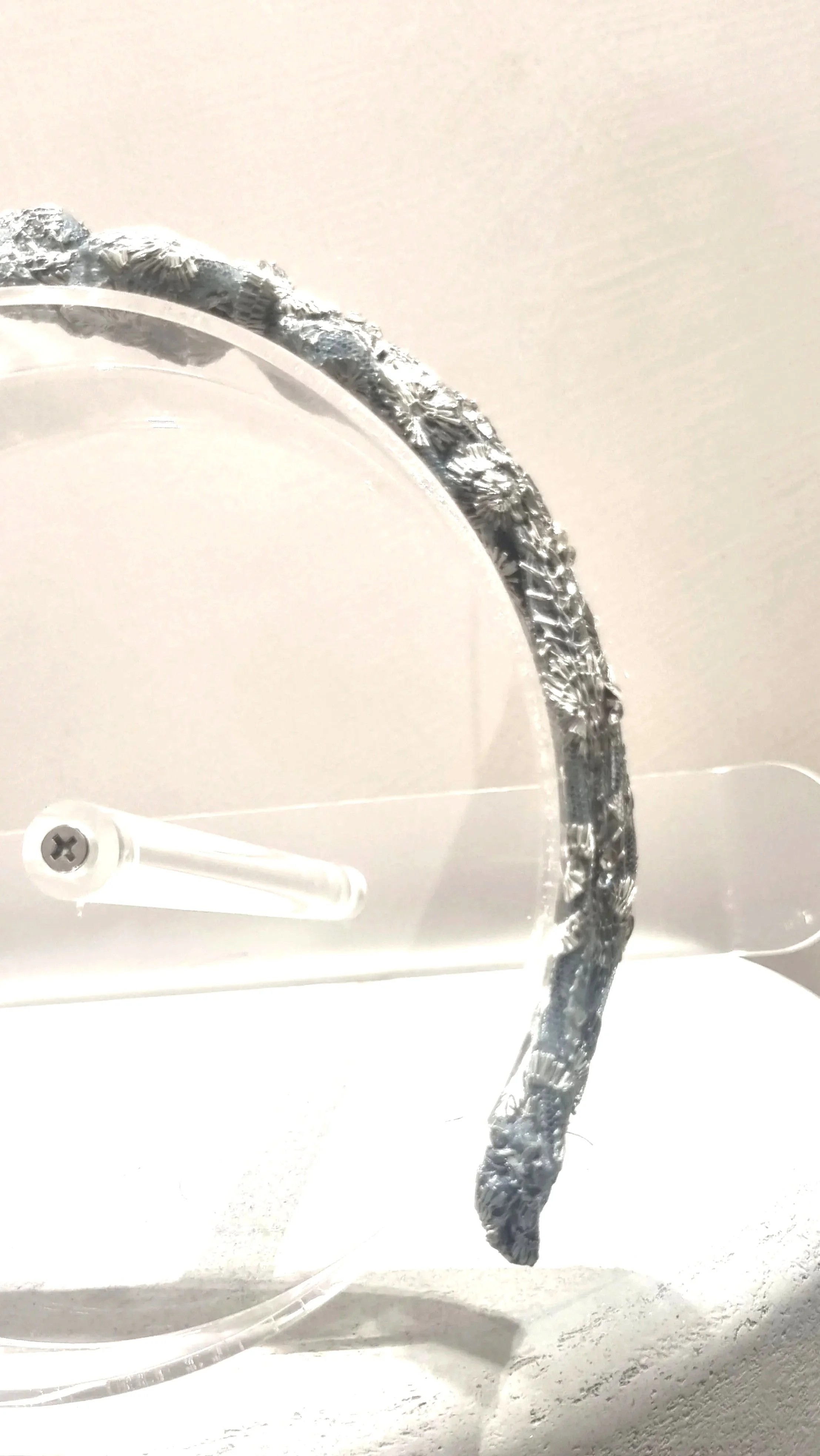 silverheadband headband silver wrap couture bespoke