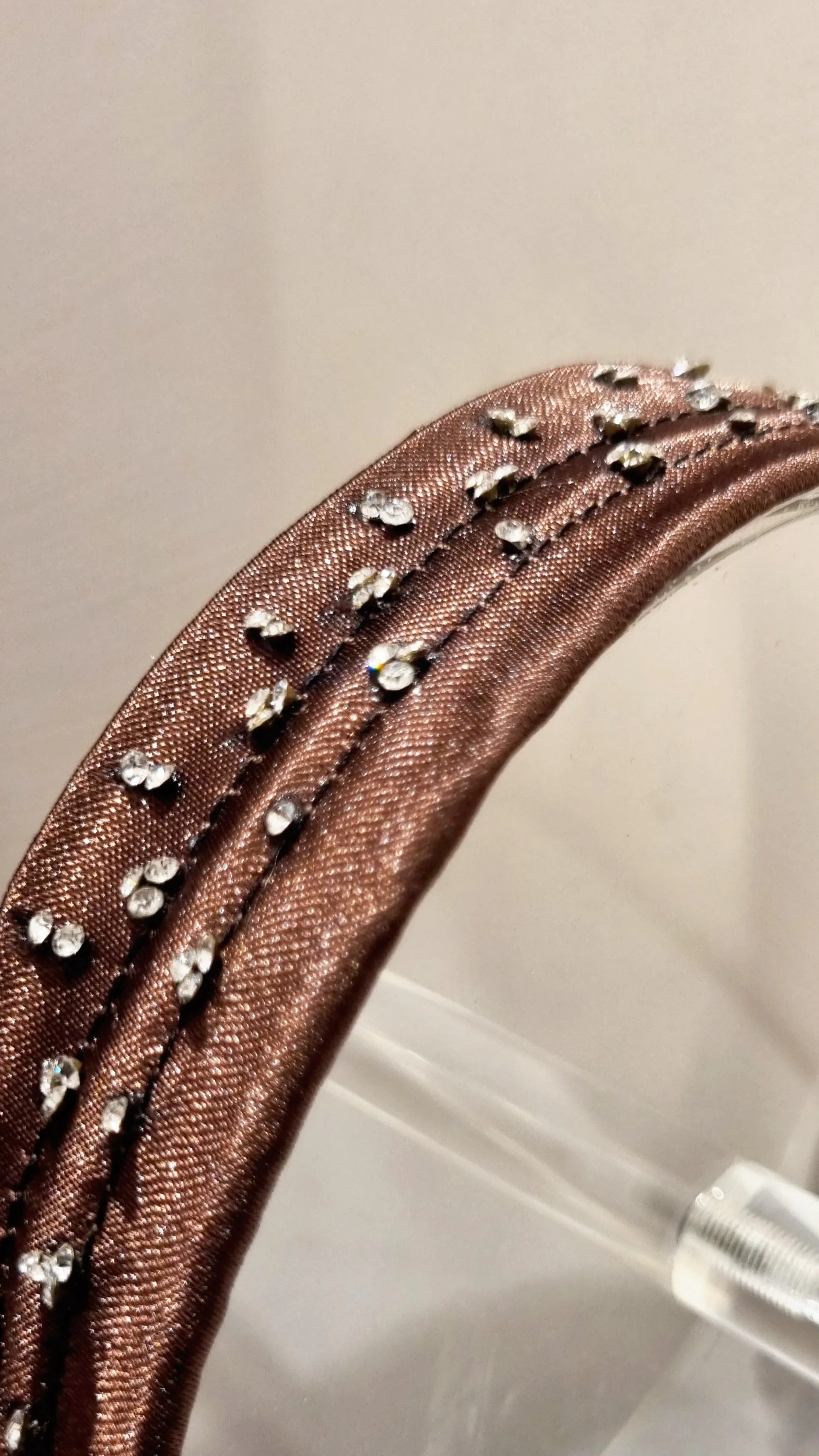 diamante accents, fashion accessories, sparkly hair accessories, Diamante embellishments Hair fashion Espresso brown headwrap Buy brown diamante headband