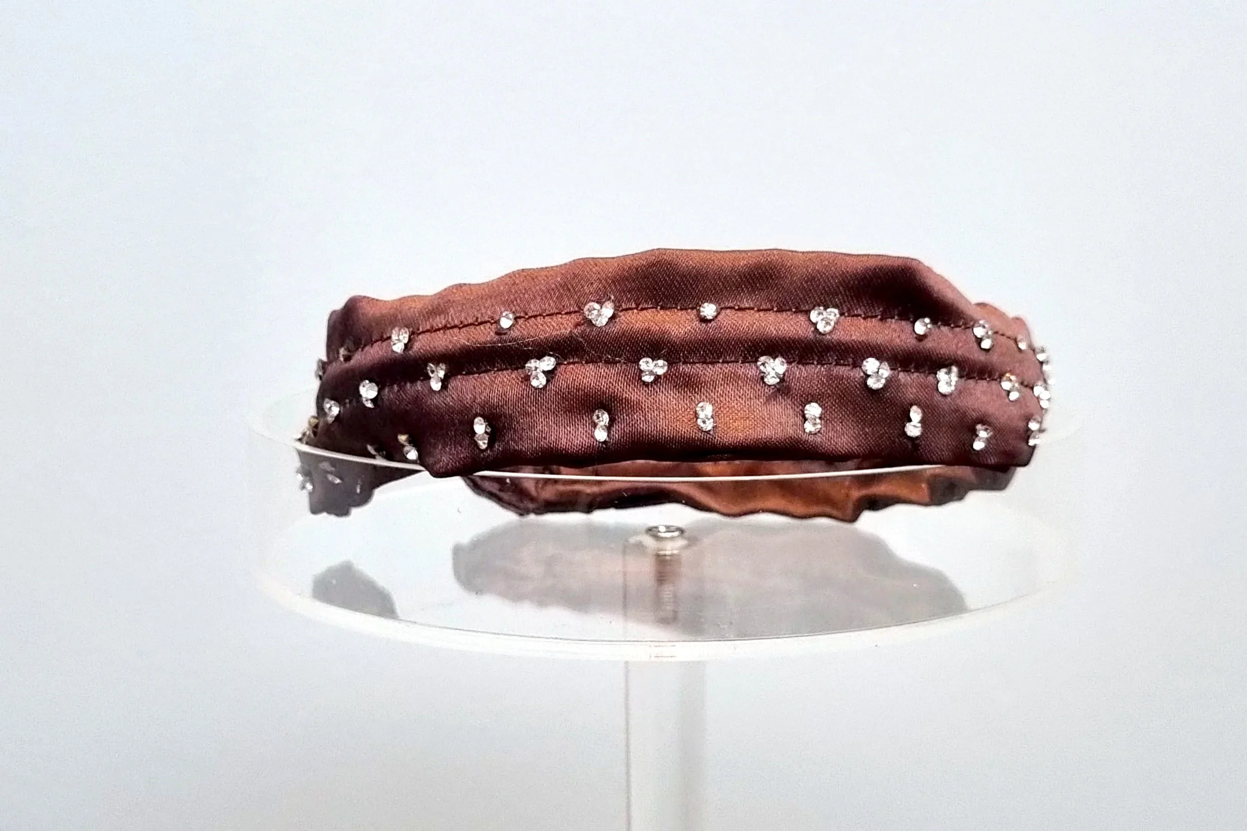 diamante accents, fashion accessories, sparkly hair accessories, Diamante embellishments Hair fashion Espresso brown headwrap Buy brown diamante headband