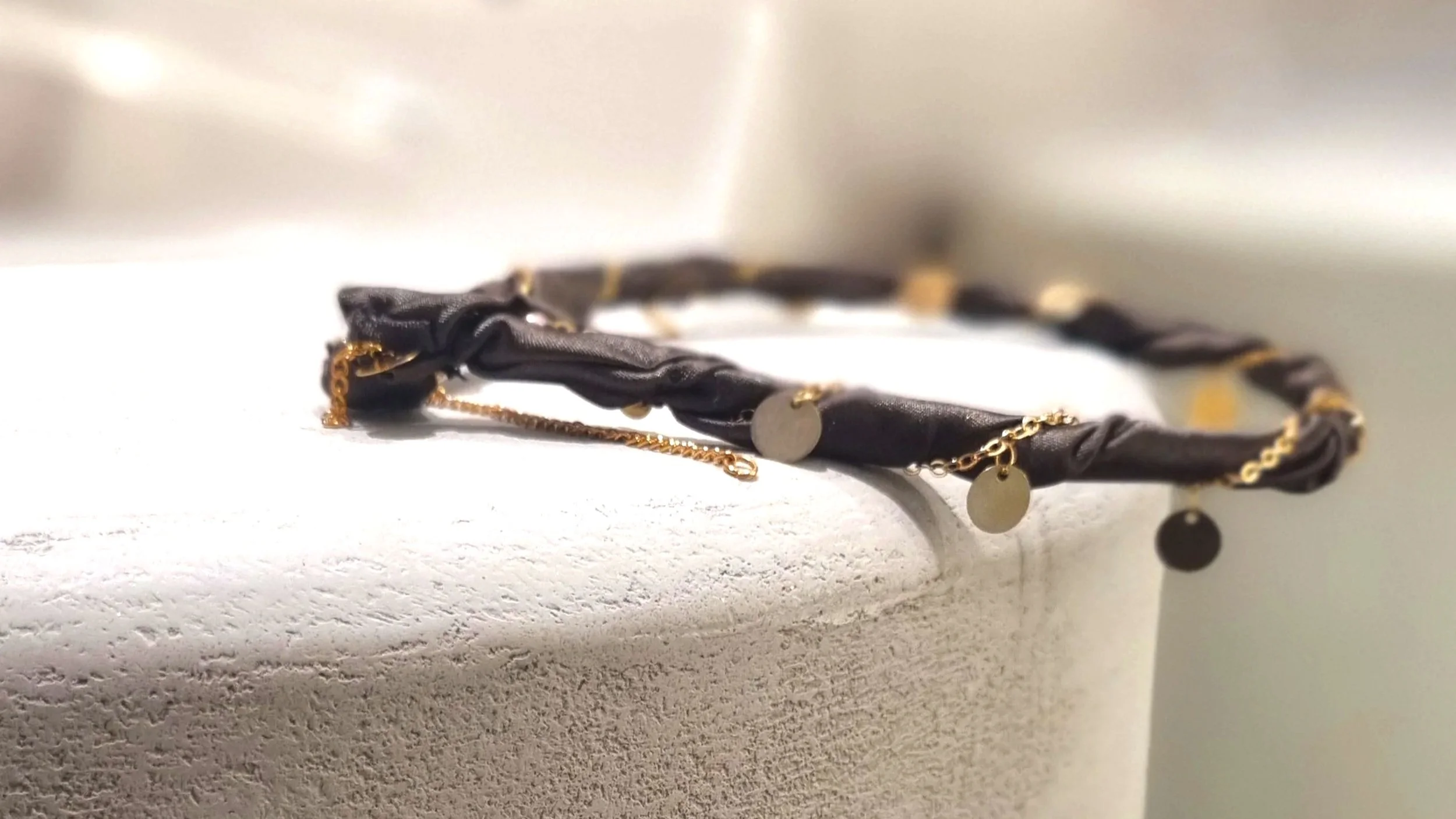 Olive Tree headband & gold plated necklace