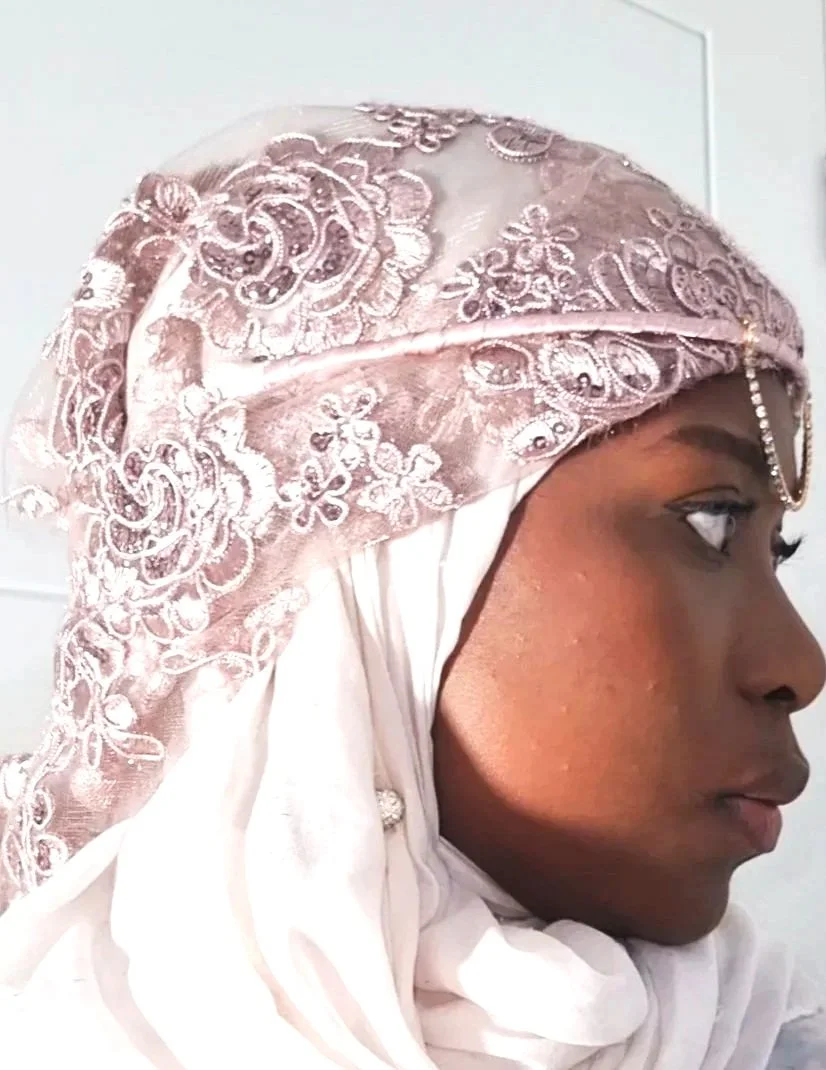 Pink & chain headband wrap couture wrapcouture