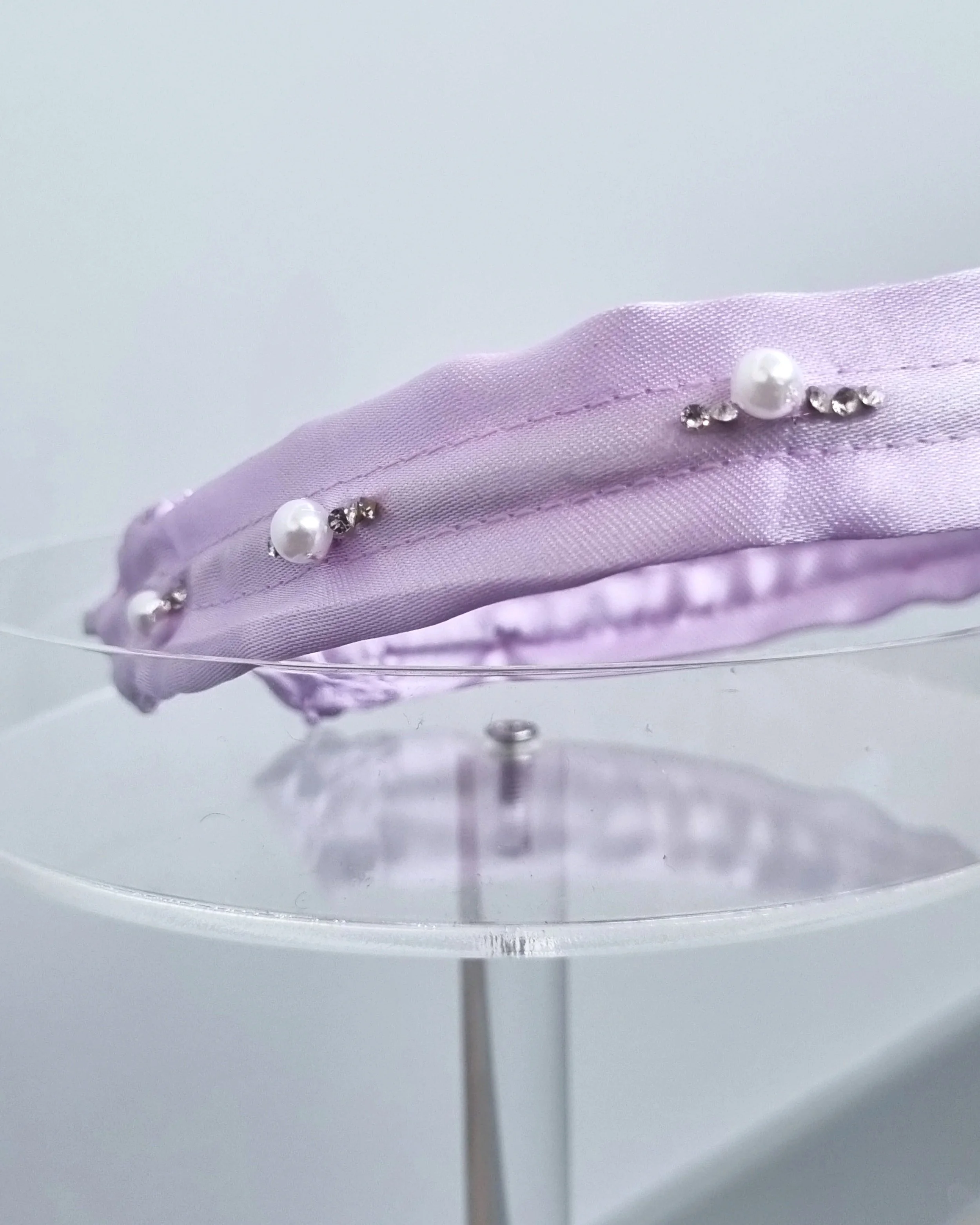 Lilac headband with Pearl & diamante studs