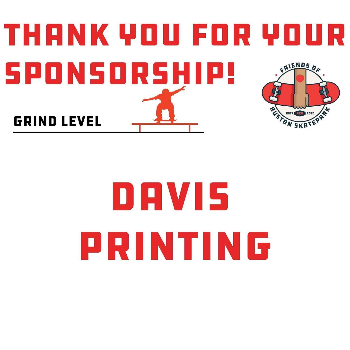 Our #sponsorship post today is a shoutout to Davis and Associates Printing for their Grind Sponsorship! Thank you so much! We can't wait be your neighbor 🛹🛼🛹🛼 #GetOnBoard