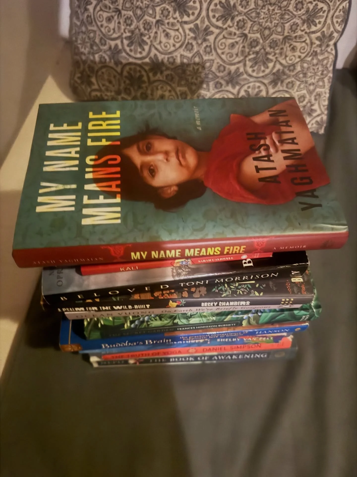 These are the books we passed between us during yoga teacher training&mdash;stories, wisdom, and pieces of ourselves in every page.

And my memoir My Name Means Fire travel through so many hands here in Bali and that is absolutely incredible. 🙏🏼

G