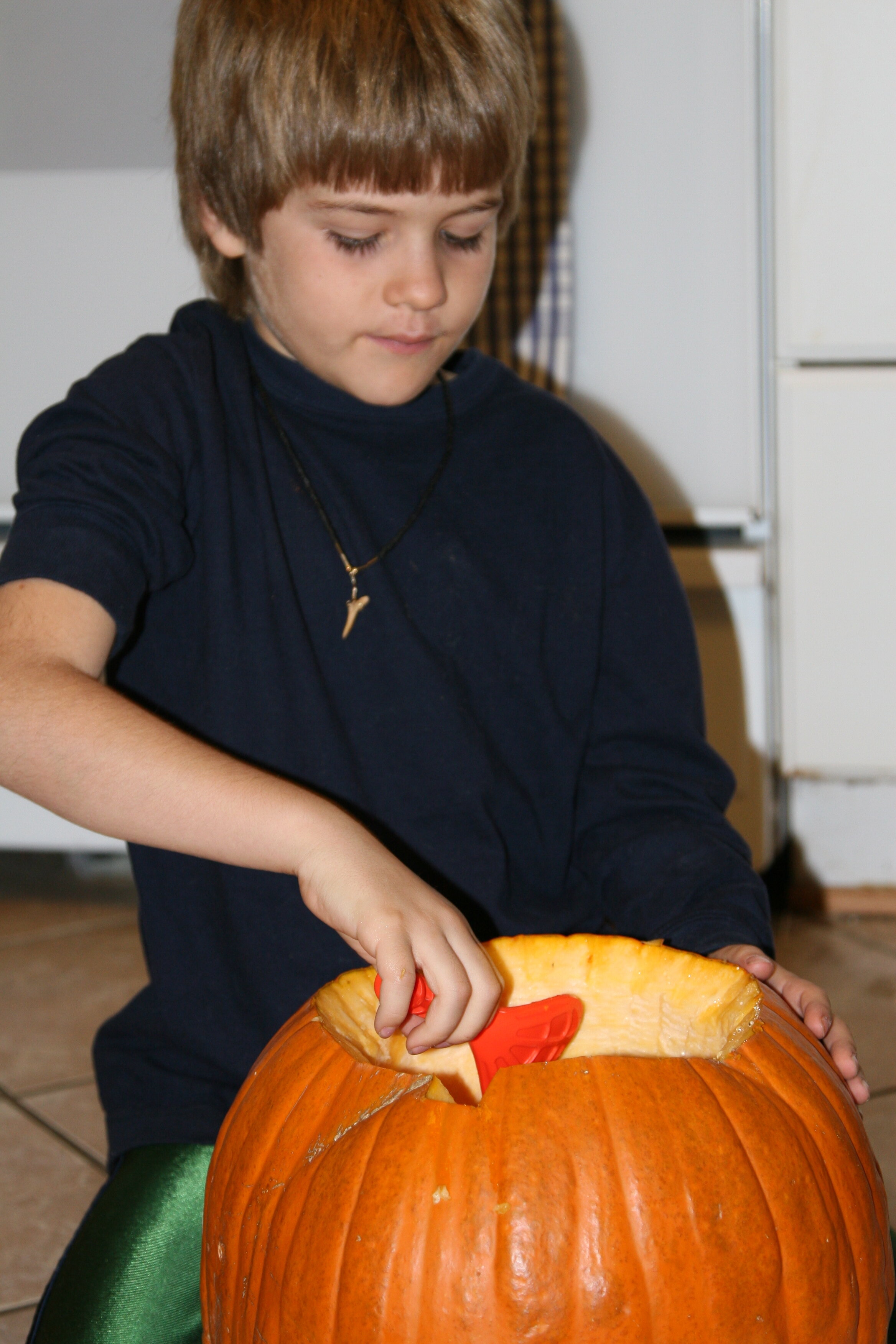 Carving the pumpkins