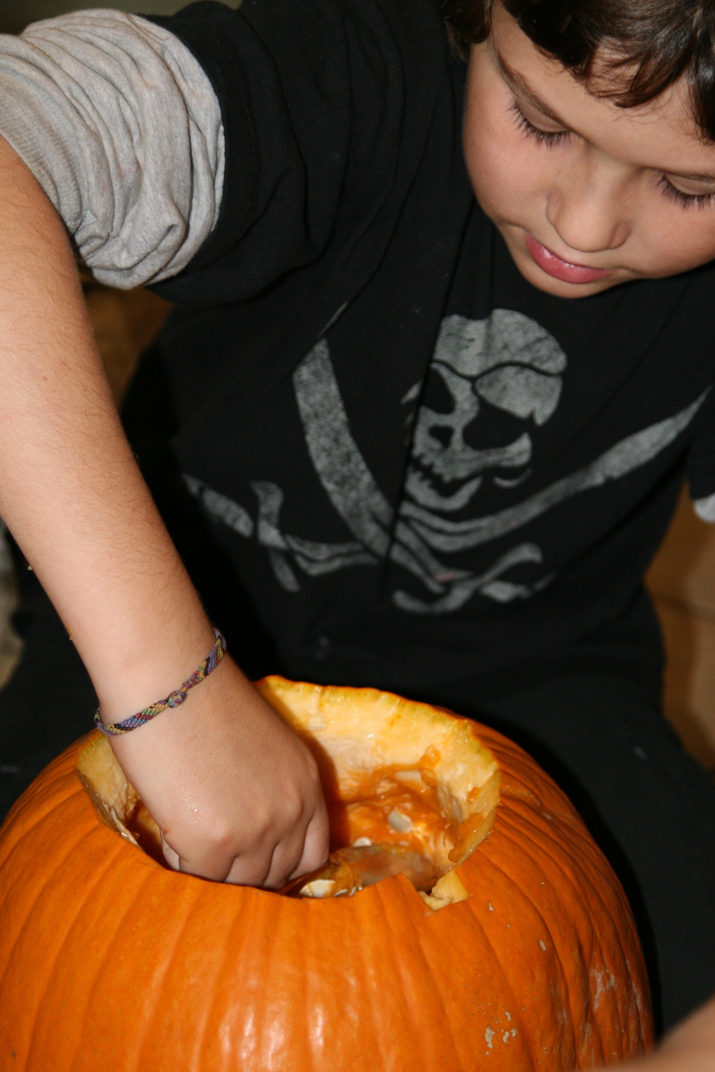 Yes, Jason now actually puts his hands in the pumpkin!