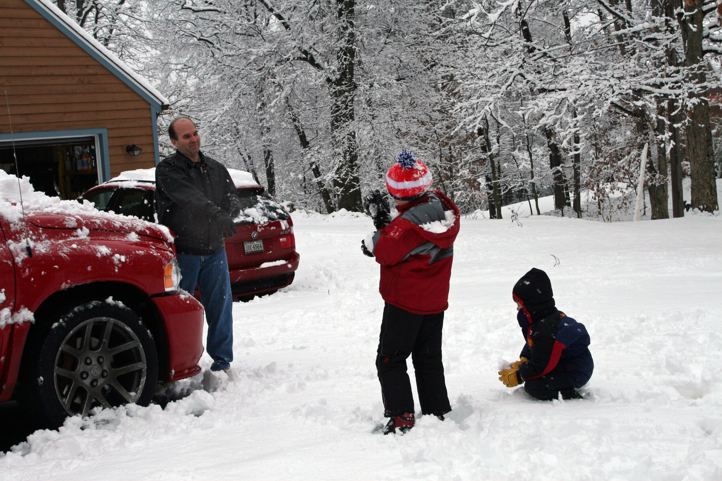 Snowball fights with Dad.