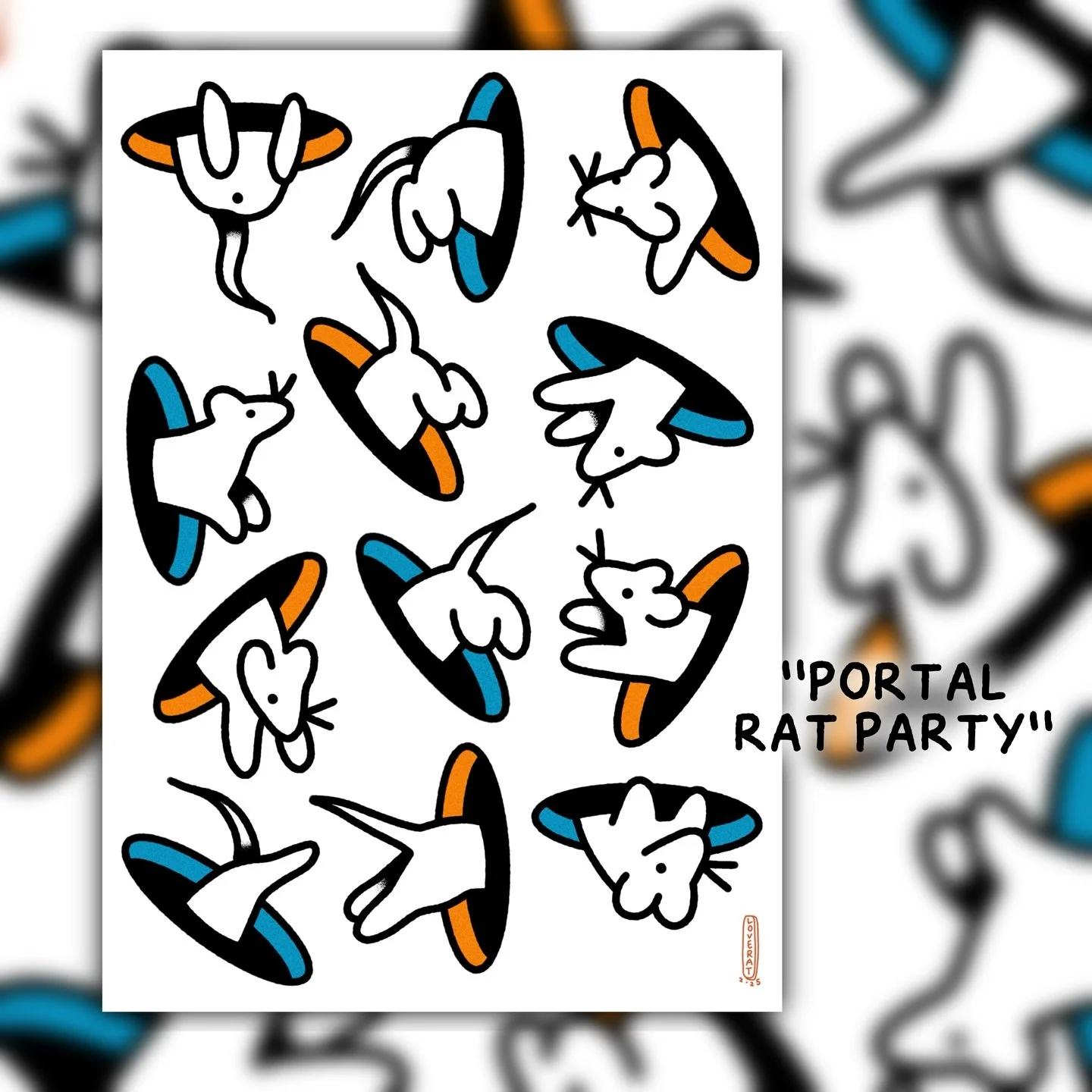 portal rats! 🐀 🕳️ 
choose from: 
-&ldquo;PORTAL RAT PARTY&rdquo; (one A4 PRINT)
-&ldquo;PORTAL RAT&rdquo; PRINT SET (2 A4 PRINTS)
-BOTH OPTIONS (3 A4 PRINTS) SAVE &pound;5 ✨ 

high quality prints on glossy paper A4 (210mm x297mm)