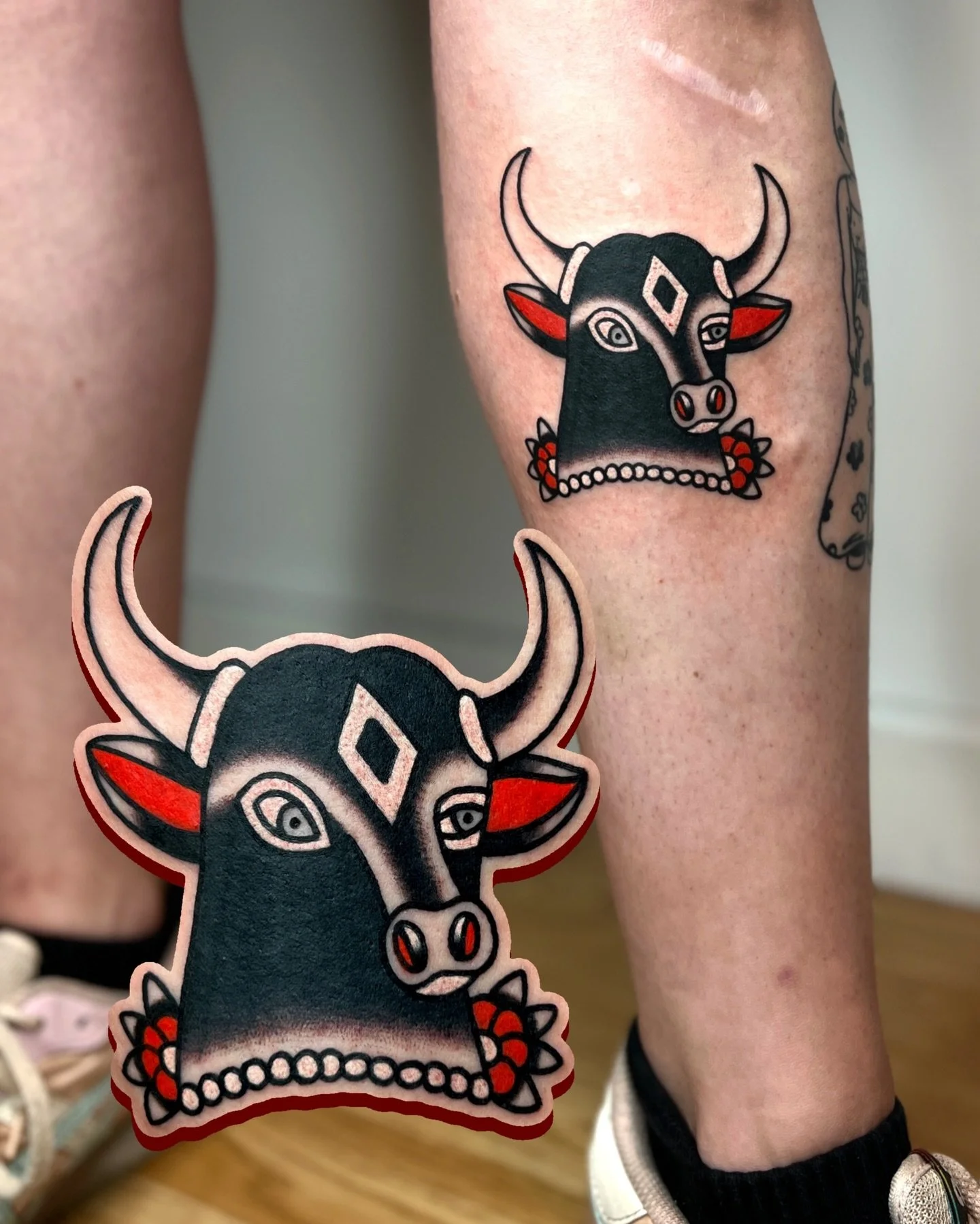 classic rosie camanga bull picked from my traditional flash! swipe to see some similar flash from over the years!! 

check out my store @loverat.store 🏬 im having a big 15% OFF SALE atm, and just dropped some cool things like my mystery pins!! this 