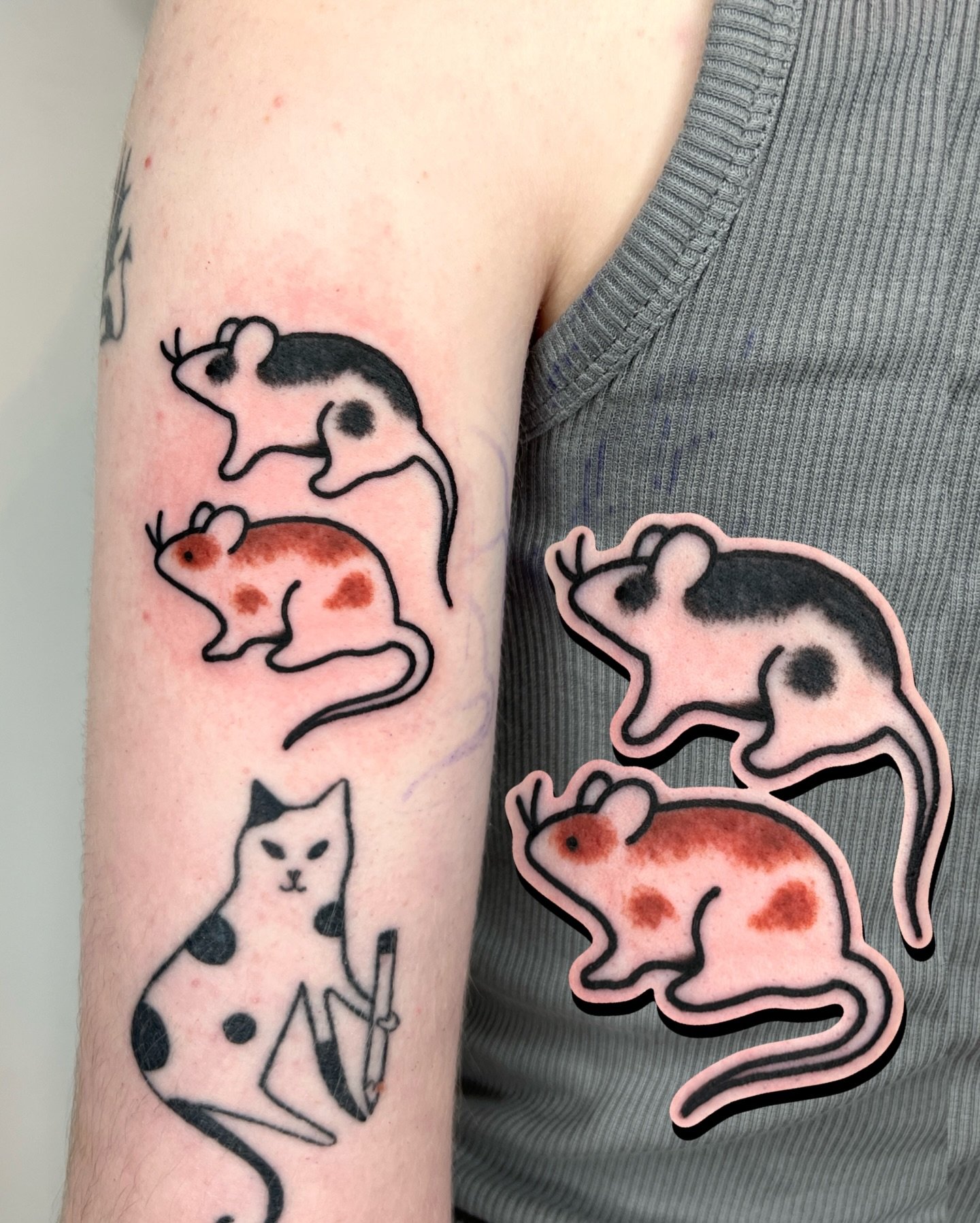 two little mice inspired by my client's childhood pets 🐁 🐭 swipe for more flash!

i work in BRIGHTON @goodcompany.tattoo and my books are open! I also have a few BRISTOL spaces remaining on April 9th and 10th!

to BOOK A TATTOO or get in touch, use