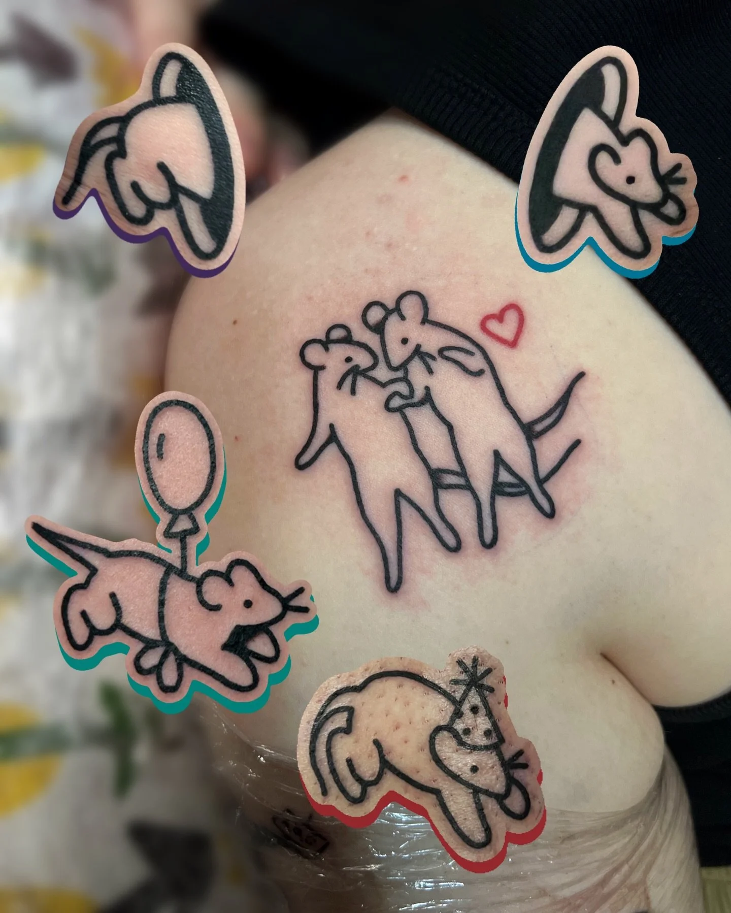 rats made at @brightontattoocon 🐀 + one healed guy! swipe to see more rats! 

i work in BRIGHTON @goodcompany.tattoo and my books are open! I also have a few BRISTOL spaces remaining on April 9th and 10th!

to BOOK A TATTOO or get in touch, use the 