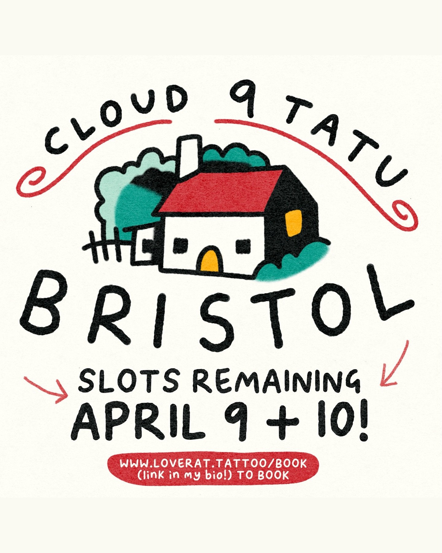 hey gang! ill be back at @cloud_9_tatu in April 🌞 nearly booked just from my waitlist BUT i have some slots left on April 9 + 10th ✨ see the link in my bio if you're interested in booking a tattoo!! please include all the info on my booking page so 