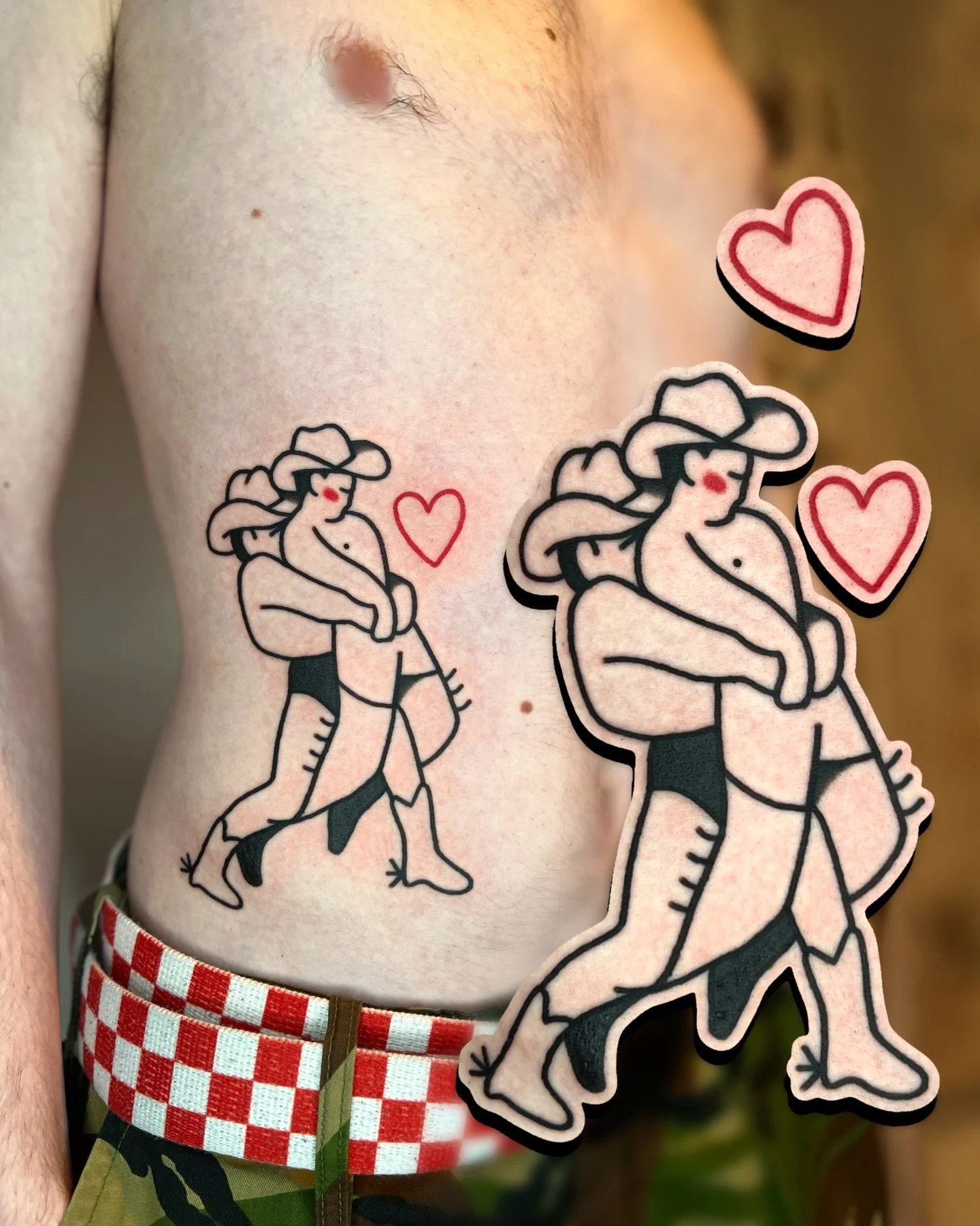 love size and placement of these wrestling cowboys 🤠 power tatts!! swipe to see more flash 🐎 

i work in BRIGHTON @goodcompany.tattoo and my books are open! ⭐️ 

to BOOK A TATTOO use the link in my bio for my website. it has everything you need to 