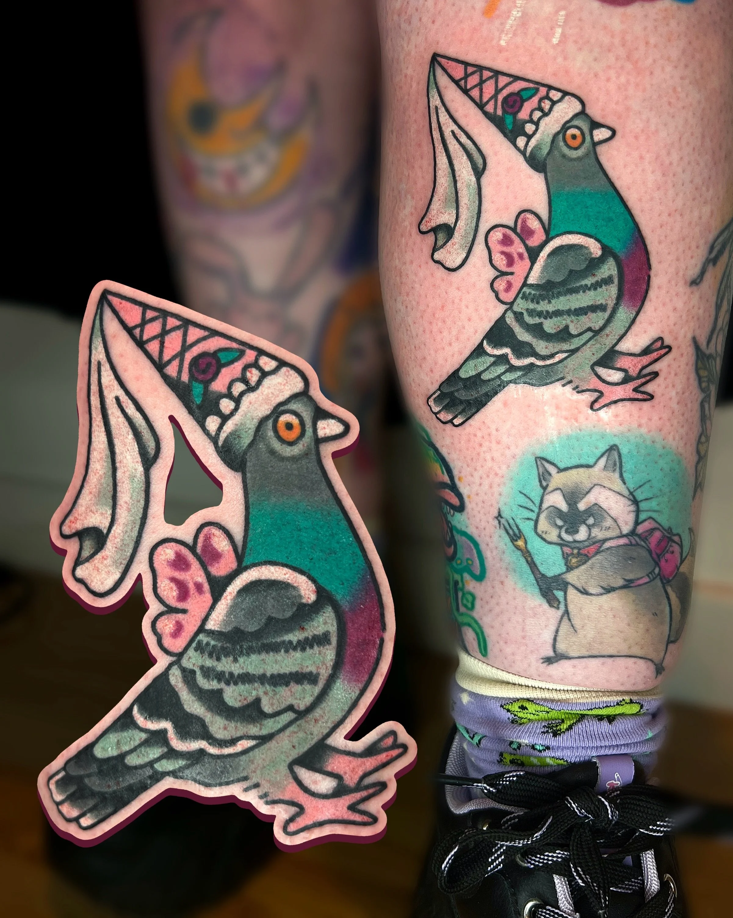 may I introduce to you: PRINCESS PIGEON FAIRY 🐦🧚

thanks to my client for this amazing custom request 🏆 🌈 

i work in BRIGHTON @goodcompany.tattoo and my books are open! ⭐️ 

to BOOK A TATTOO use the link in my bio for my website. it has everythi