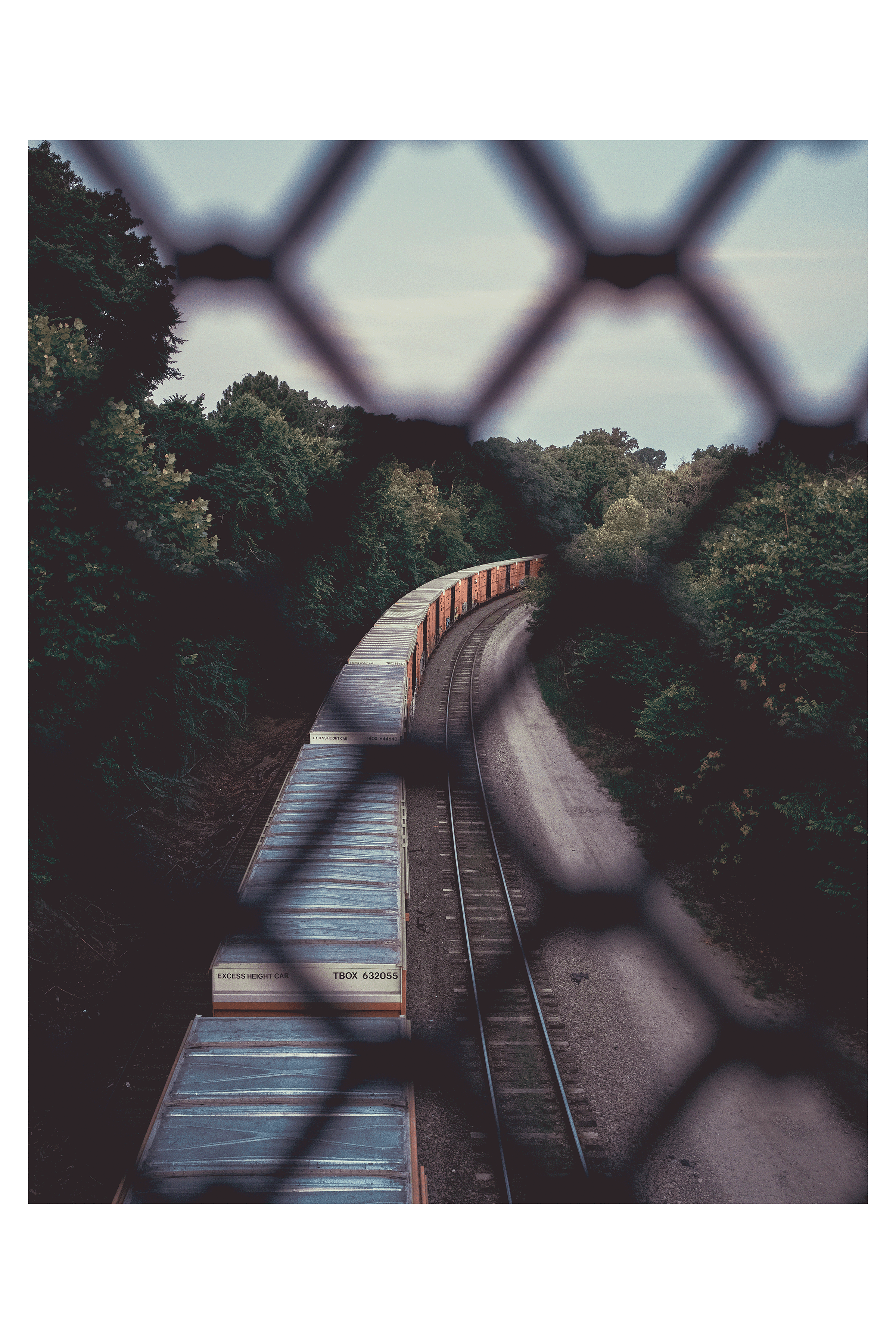 Picture of train from pedestrian bridge to Belle Isle, RVA