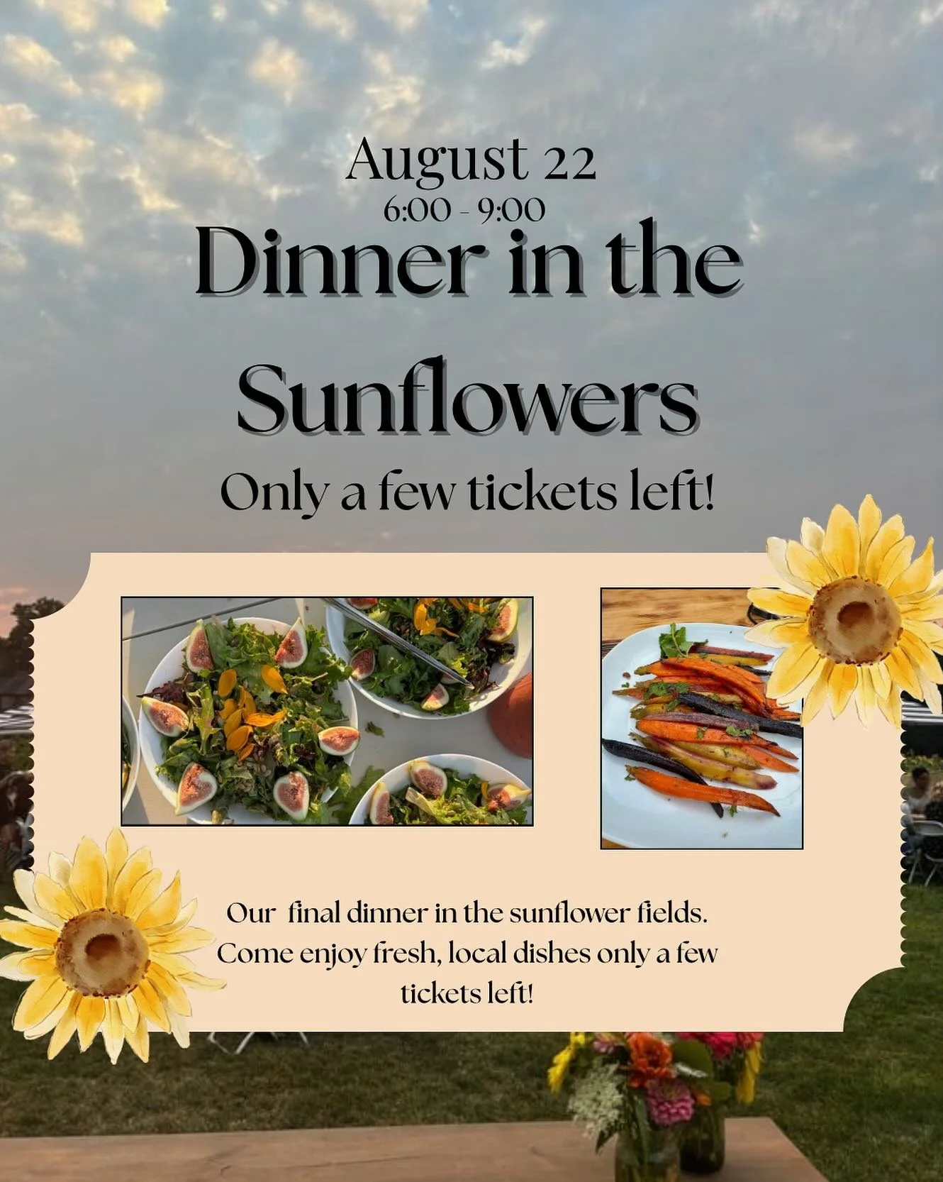 Golden hour and great food! 🌻✨

Only a few tickets left! Grab yours online before they&rsquo;re gone.

@leefarmsmarket @leefarms 
#leefarms #leefarmsoregon #instagood #photooftheday #sunflower #beautiful #play #goldenhour #friends #picoftheday #self