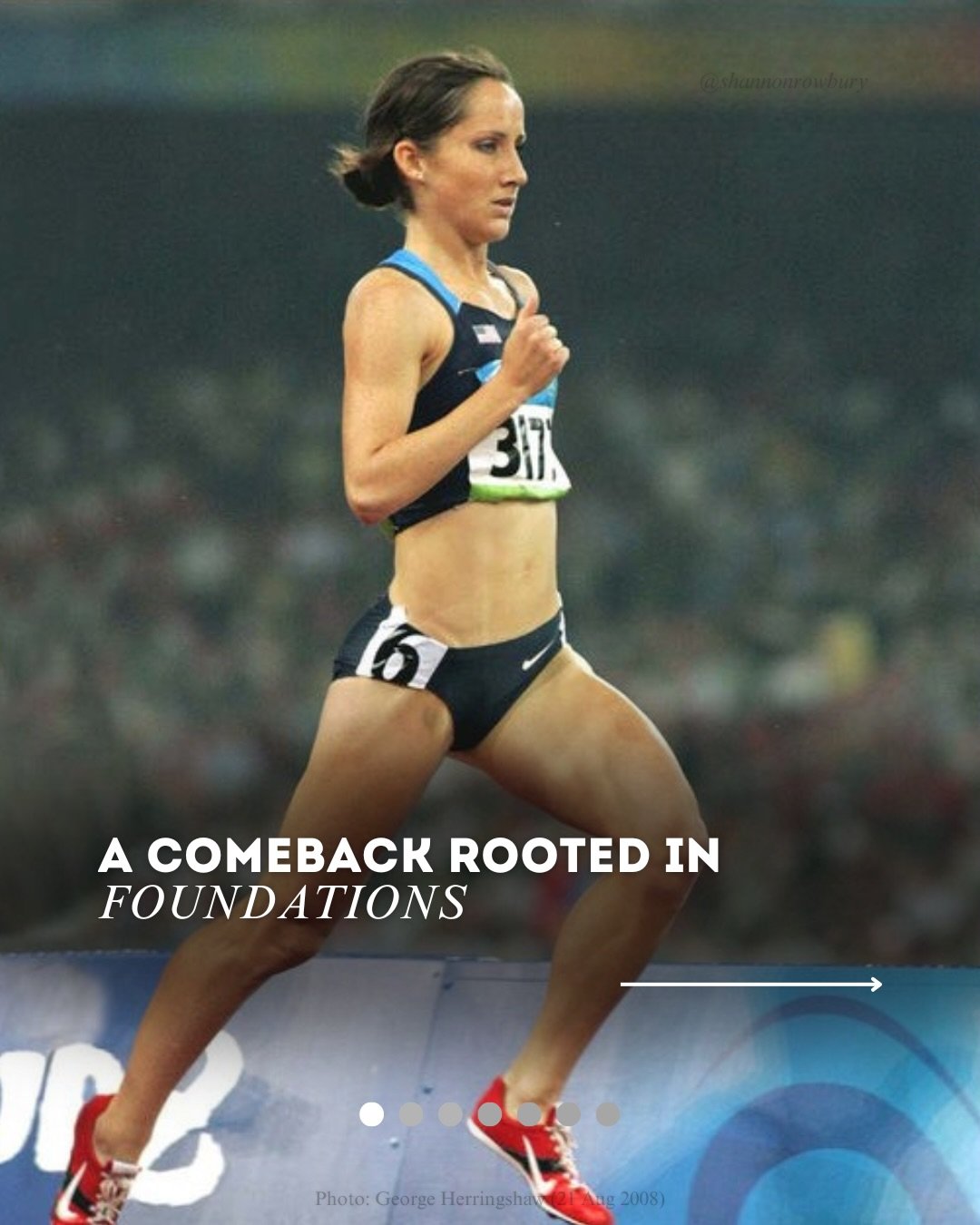 In 2007, a stress fracture ended my collegiate career and forced me to rebuild from the ground up. So, I focused on the foundations of resilience: strength, patience, consistency, and investing in my potential one day at a time. A year later, I won t