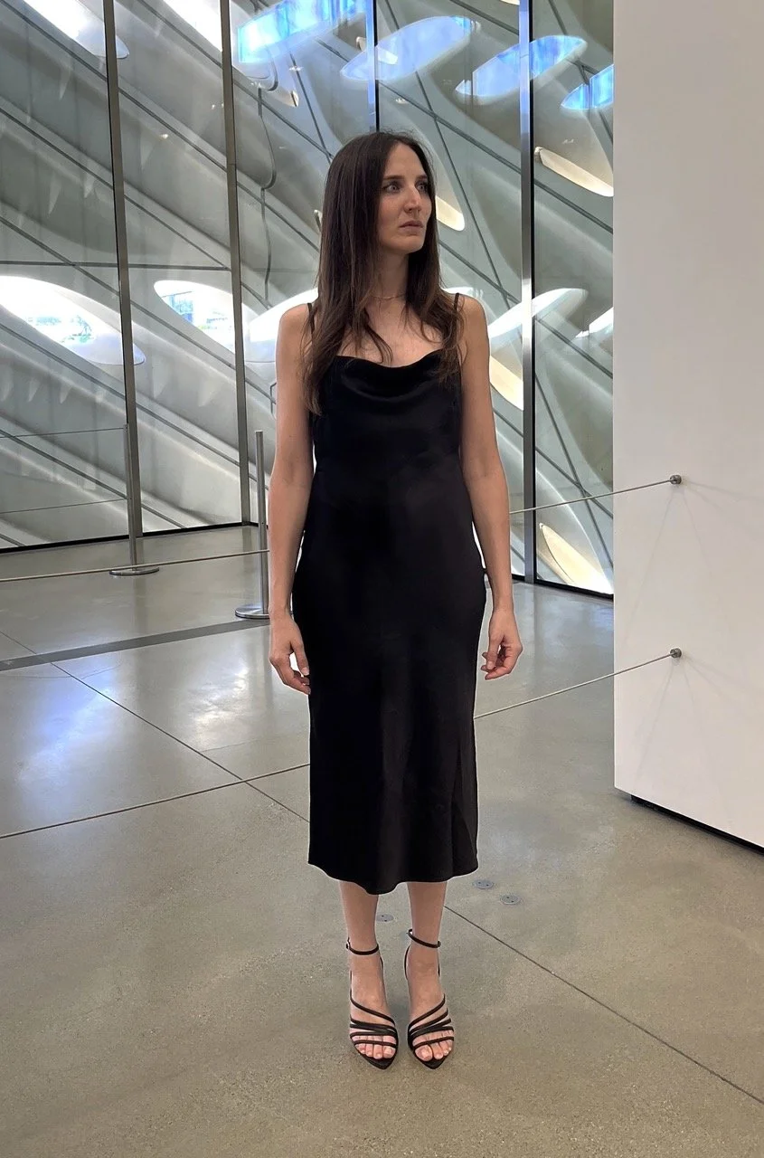 black gold jacquard dress Black Satin Slip Dress