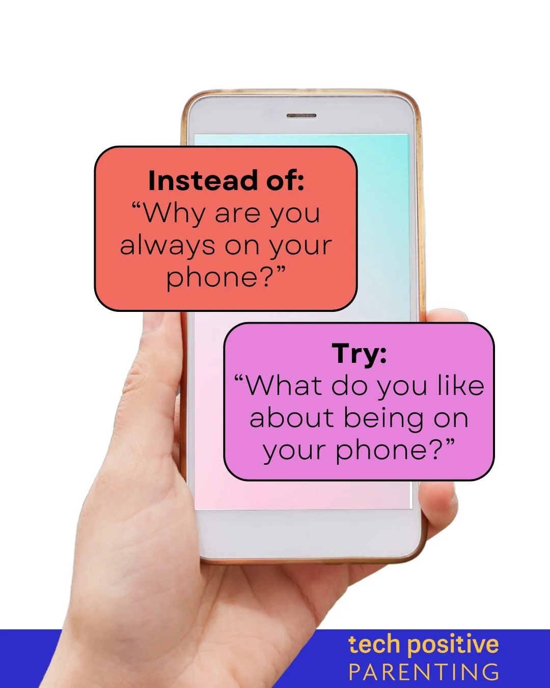 A lot of tech conversations go sideways before they even start.

Parents care but the first question often sounds like accusation, not connection.

&ldquo;Why are you always on your phone?&rdquo; usually lands as:
- You are doing something wrong
- I 