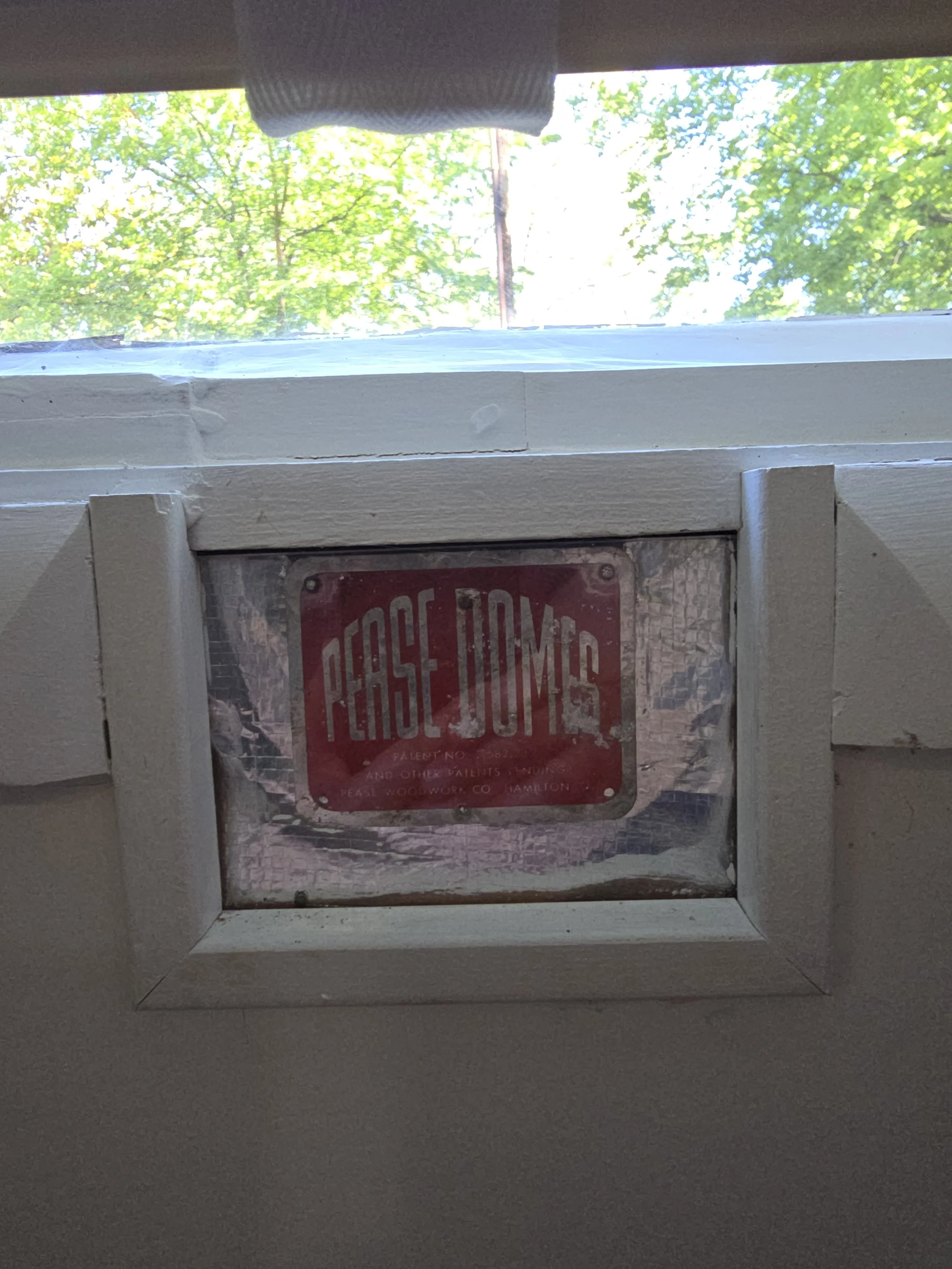 Manufacturer tag uncovered during restoration.