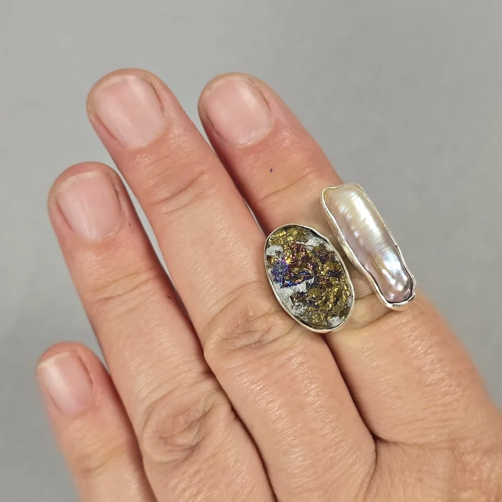 wraparound-ring-chalcopyrite-druzy-biwa-pearl-hand.jpg
