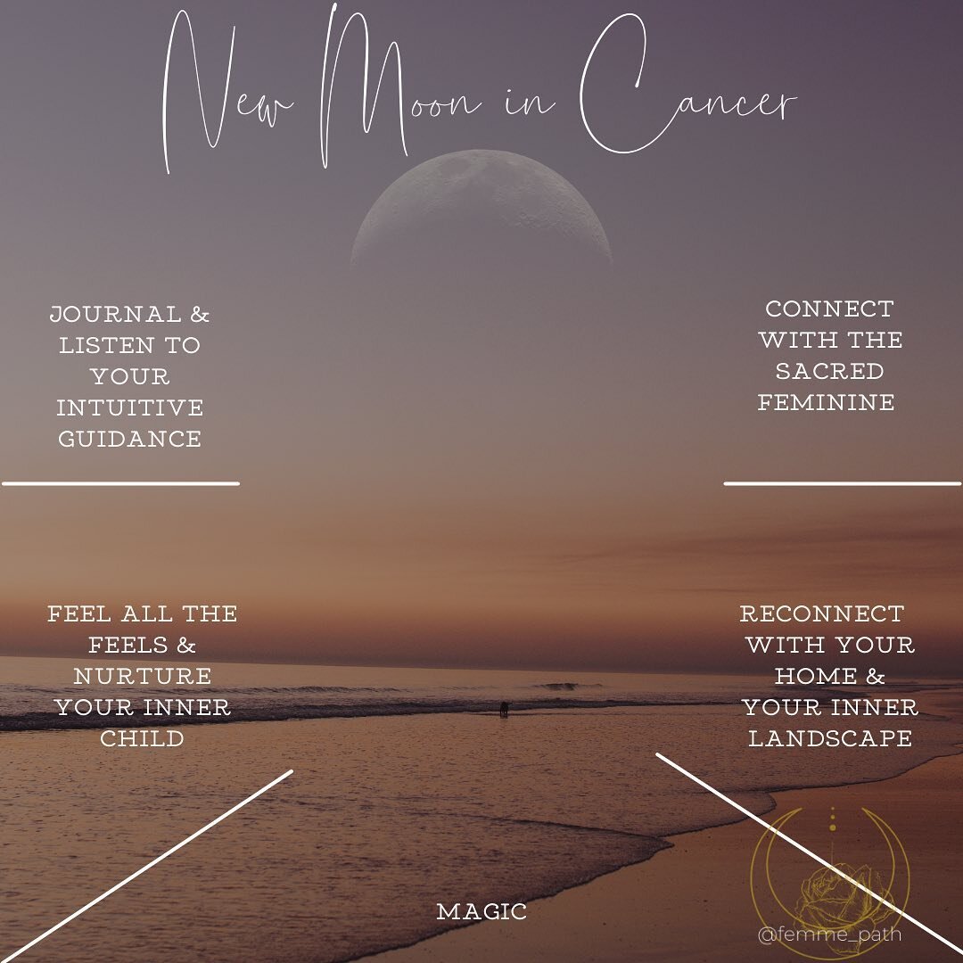 Today we welcome the new moon in Cancer ♋︎ ☽༓･*˚⁺‧͙⁣
⁣
Cancer is a water sign connected to our emotions and the archetype of Mother - She who is the Sacred Feminine and the Essence of Home. ⁣
⁣
⁣
Here are some New Moon Rituals to help you through thi