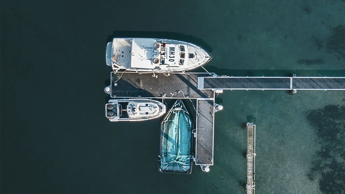 Hydrogen fuel cell boats moored at a pontoon