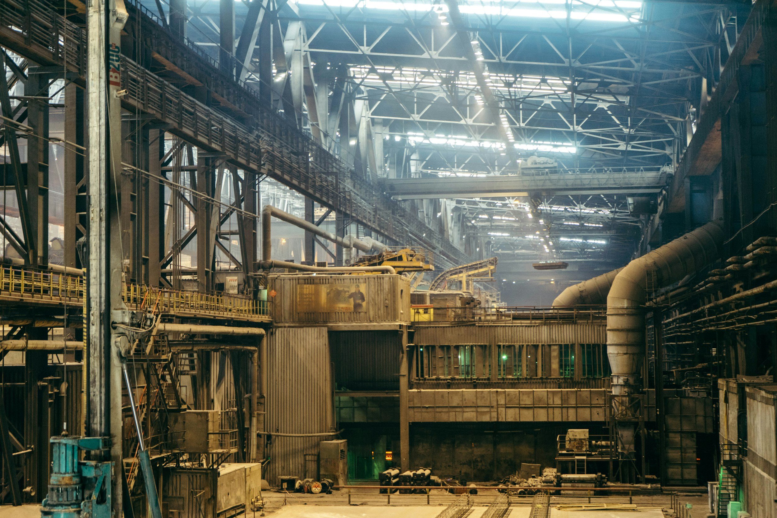 Cement production plant interior