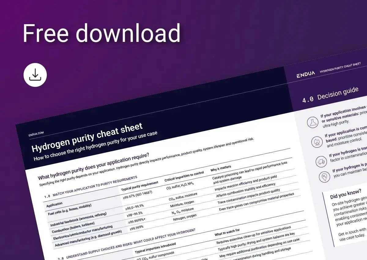Endua downloadable guide preview hydrogen purity cheat sheet