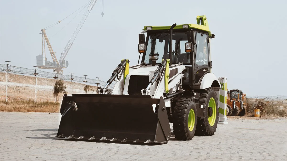 A hydrogen powered construction vehicle
