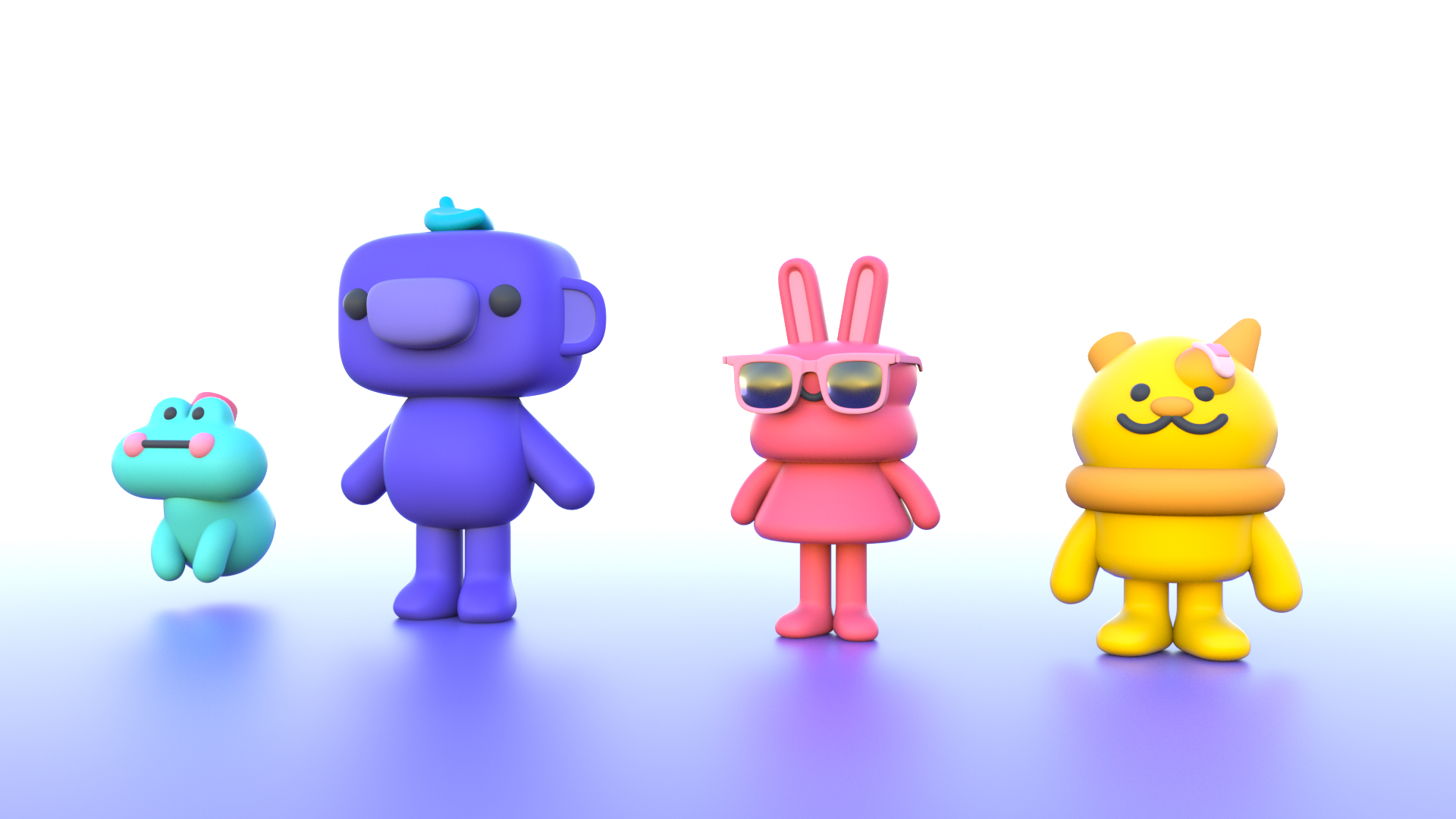 Characters are based off 2D sketches by illustration team