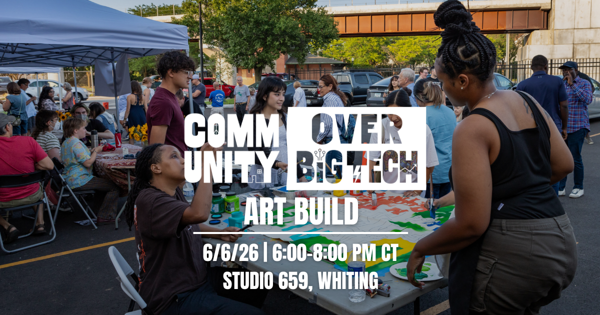 Community Over Big Tech Art Build