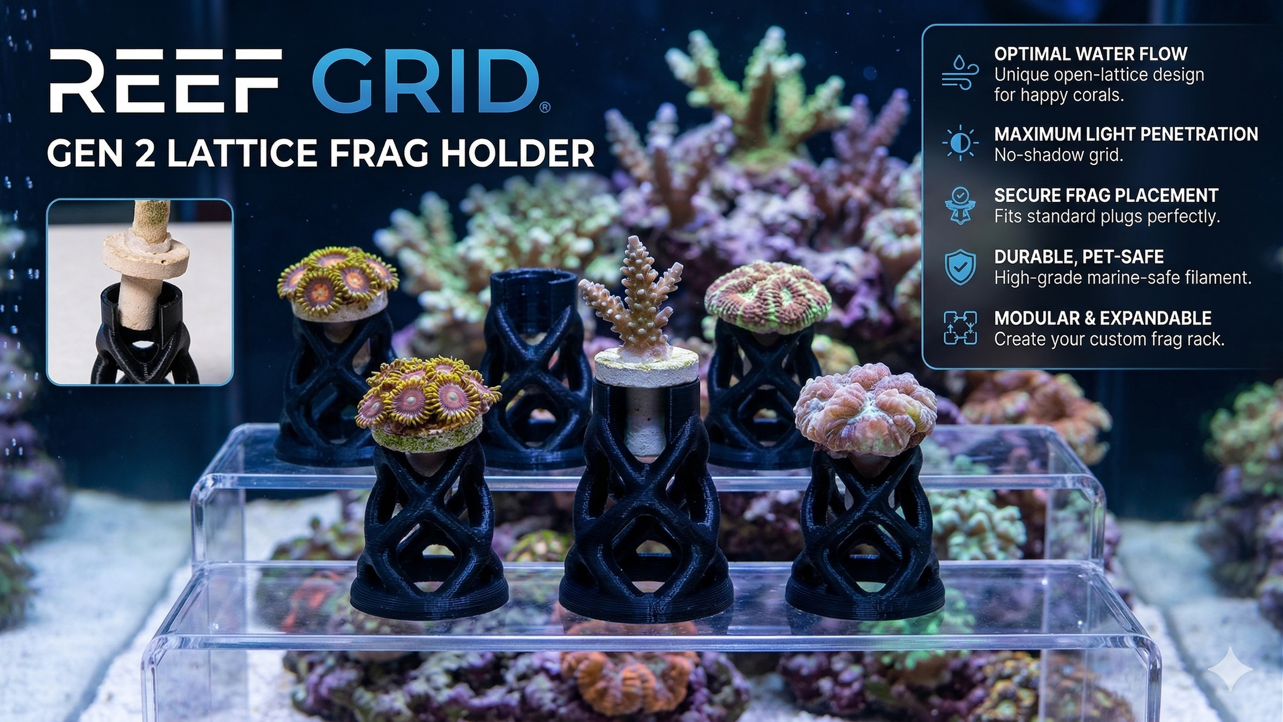 Frag Holders - Helix (Set of 5) - (Black)