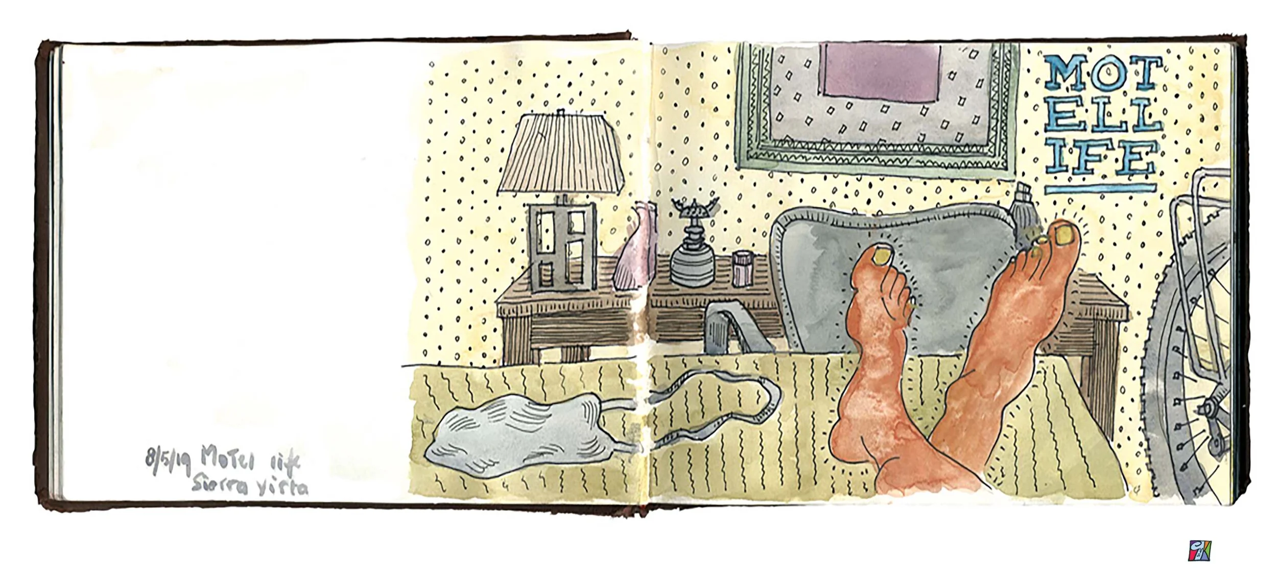 Motel Life, Sierra Vista, Arizona//Fineliner, watercolour