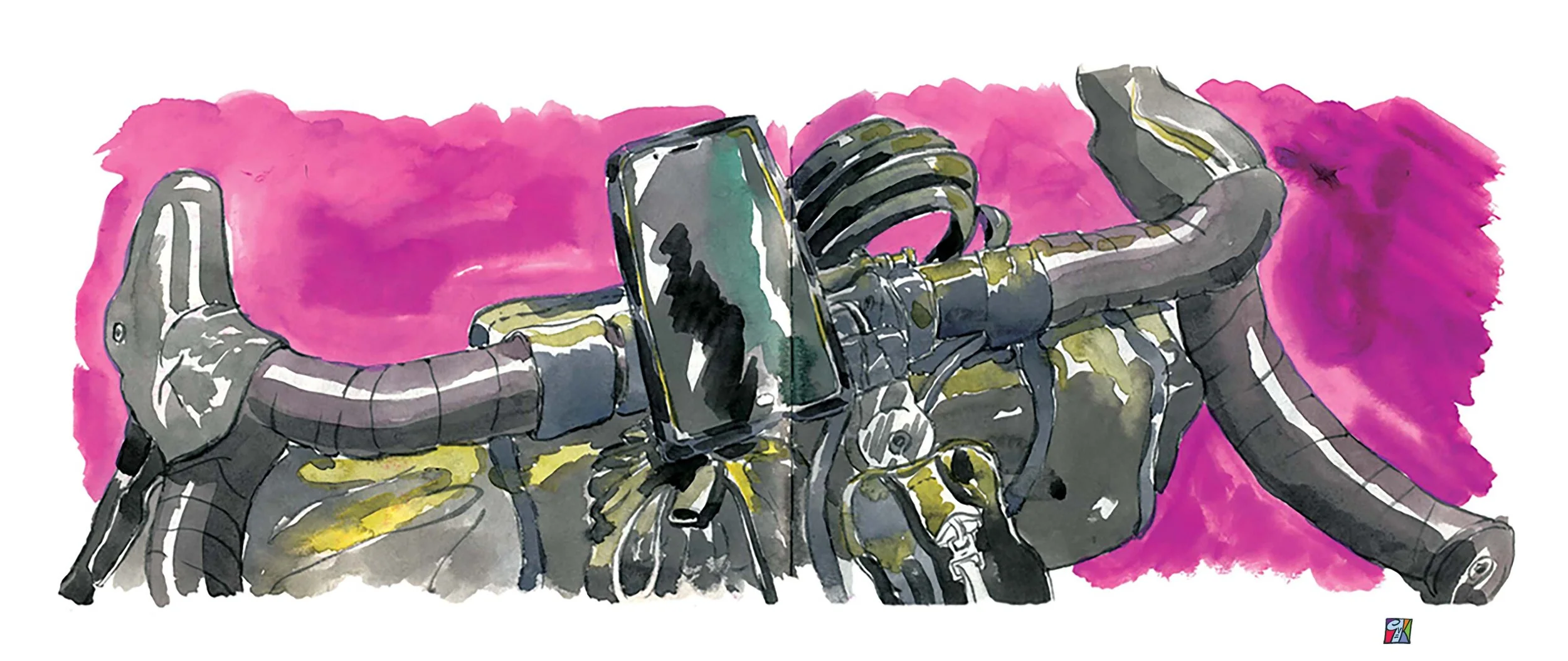 The Cowchipper handlebars, Flagstaff, Arizona//Brushpen, watercolour