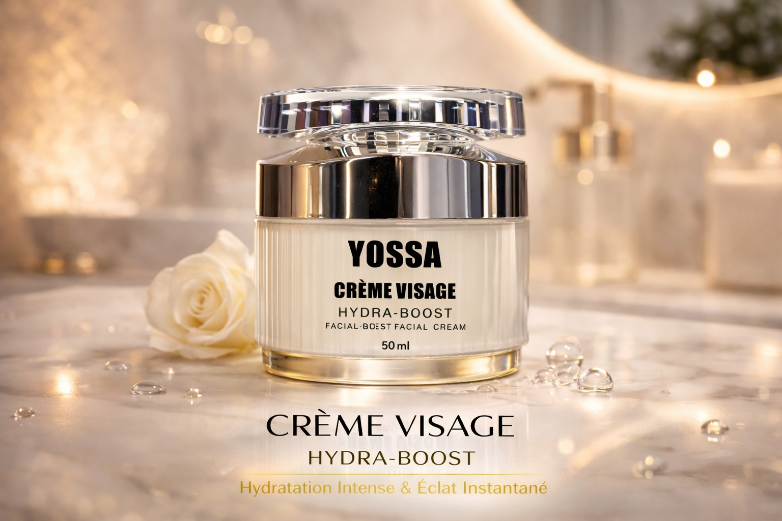 Crème Visage Hydra-Boost Yossa – Hydratation Intense & Éclat Instantané