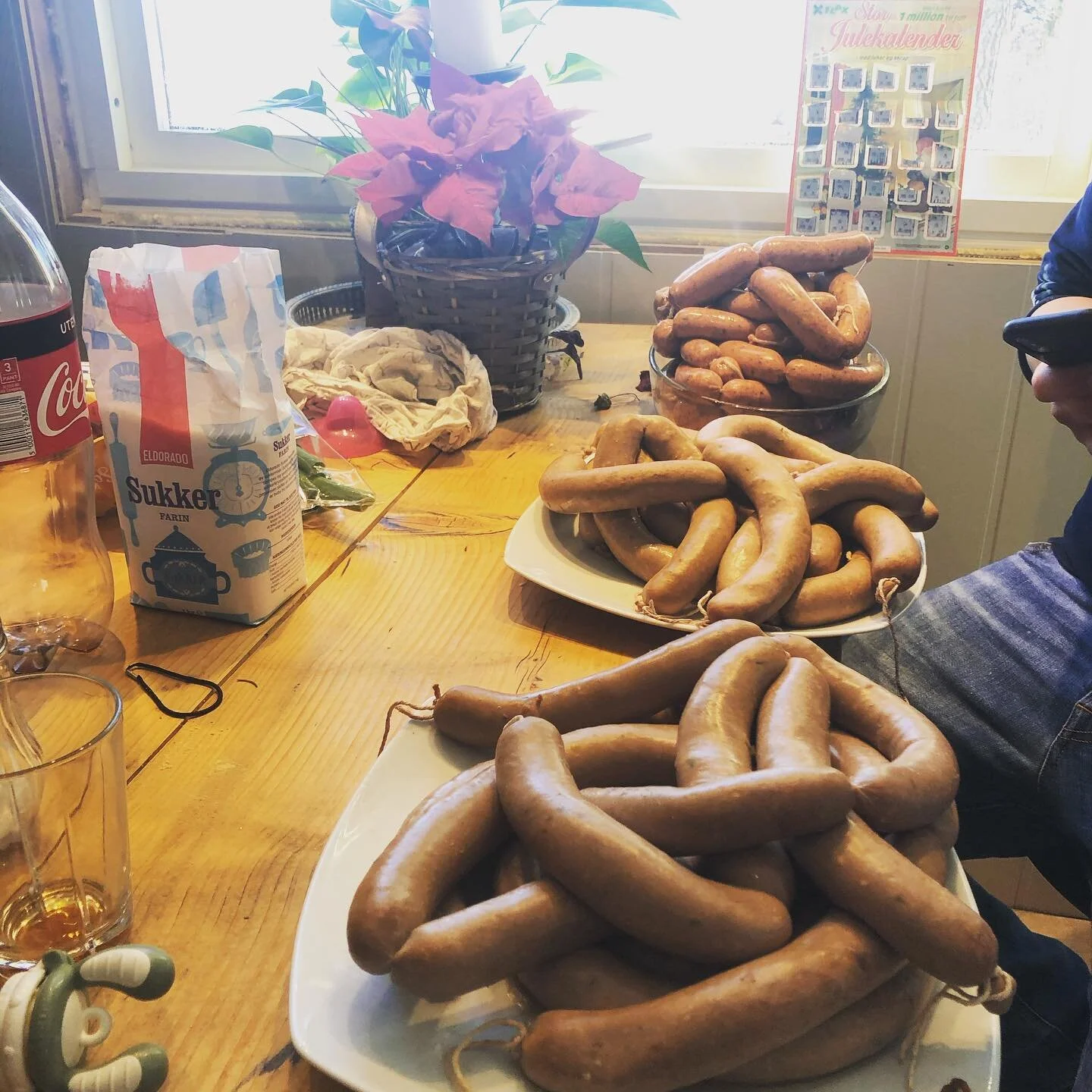 Made some venison sausages yesterday, Smoking and testing the final product today 😍 #wildfood #venison #sausage #homemadefood