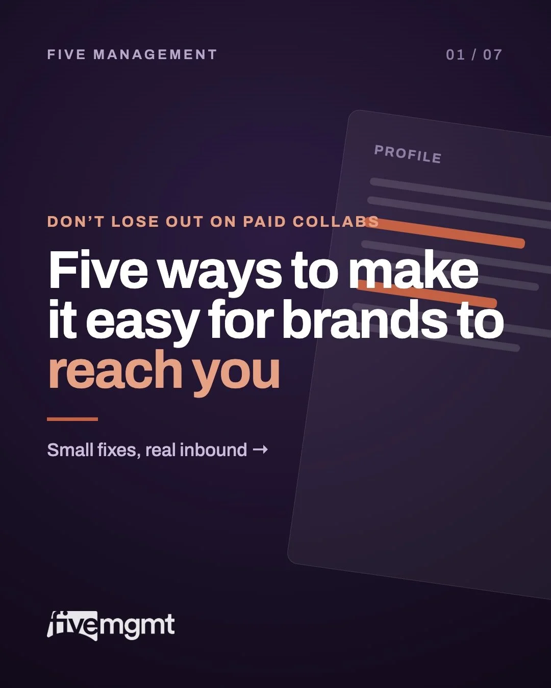 Brands don&rsquo;t have time to hunt for your contact info.

If there&rsquo;s no email in your bio, some won&rsquo;t bother DMing you and waiting for a reply &mdash; they&rsquo;ll just move on to the next profile. With a quota of creators to book eac
