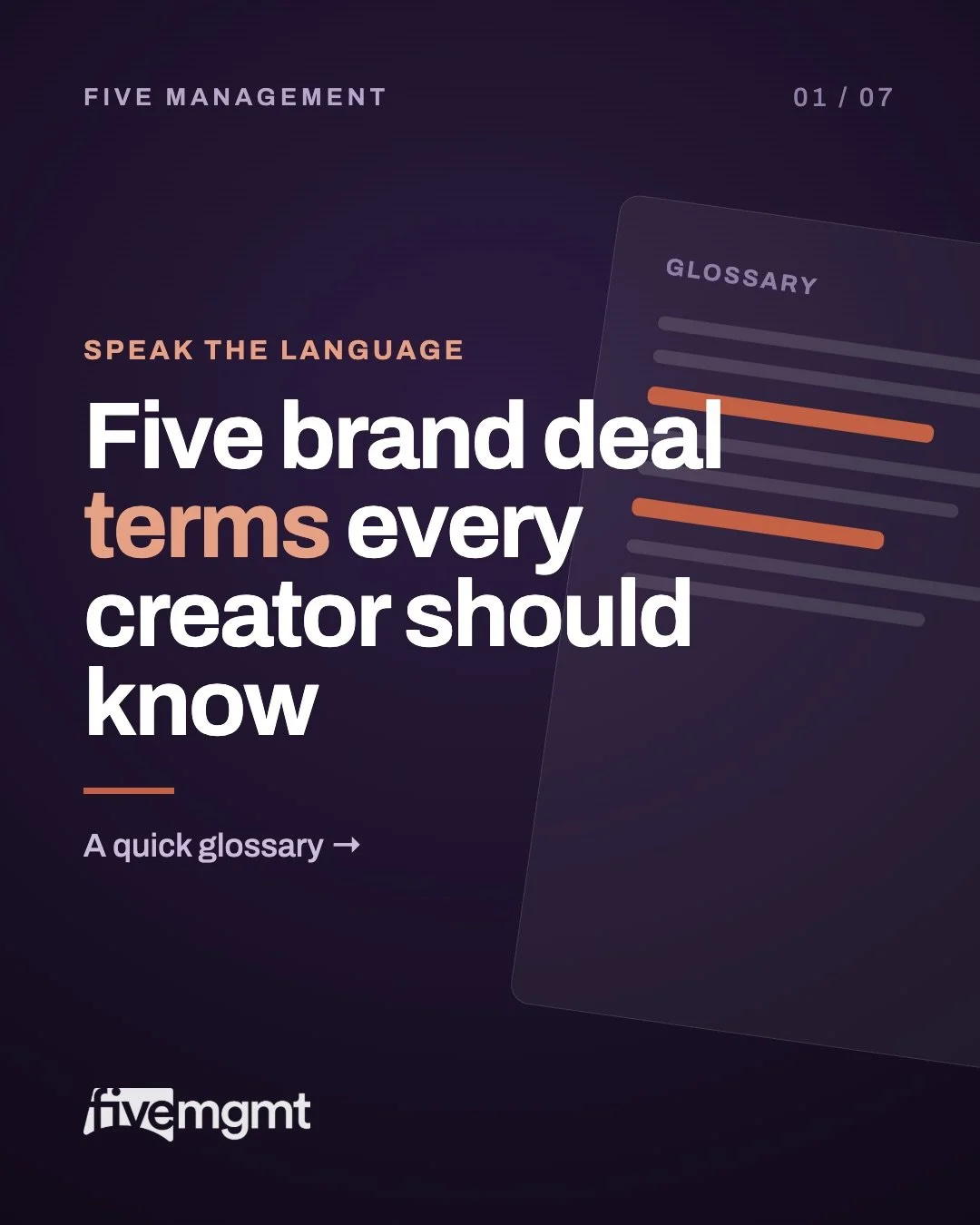 Read the contract before you sign it. Every time.

These five clauses show up in almost every brand deal we see &mdash; and are nearly always negotiable, even though contracts are written to favor the brand first.

Balancing that out for our creators