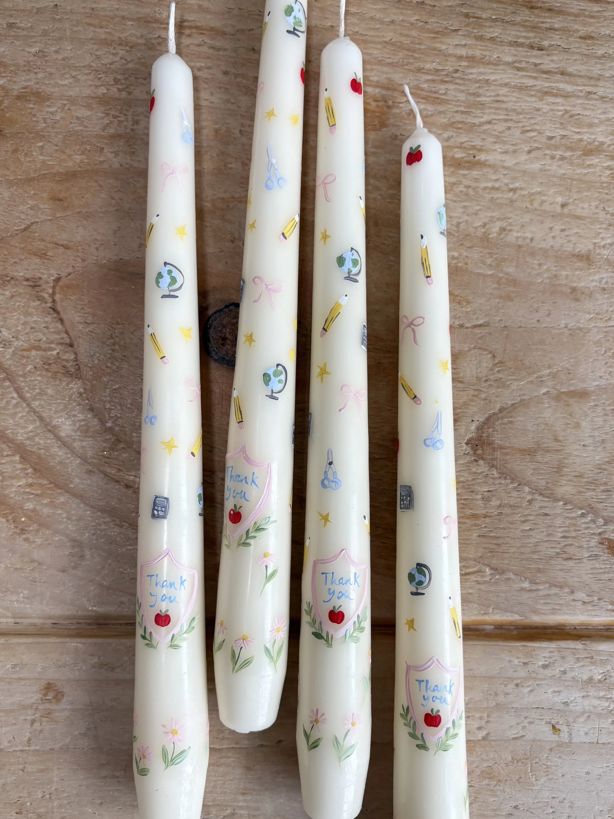 Personalised teacher candles