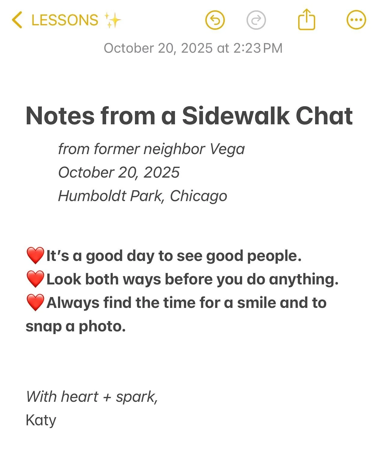 Literally texted a friend this morning &ldquo;I&rsquo;m crazy busy before my trip and just tryin&rsquo; not to flip out 🫠 (with this emoji!)

About an hour later I ran into my former neighbor @jusstvega who reminded me that a spark of connection and